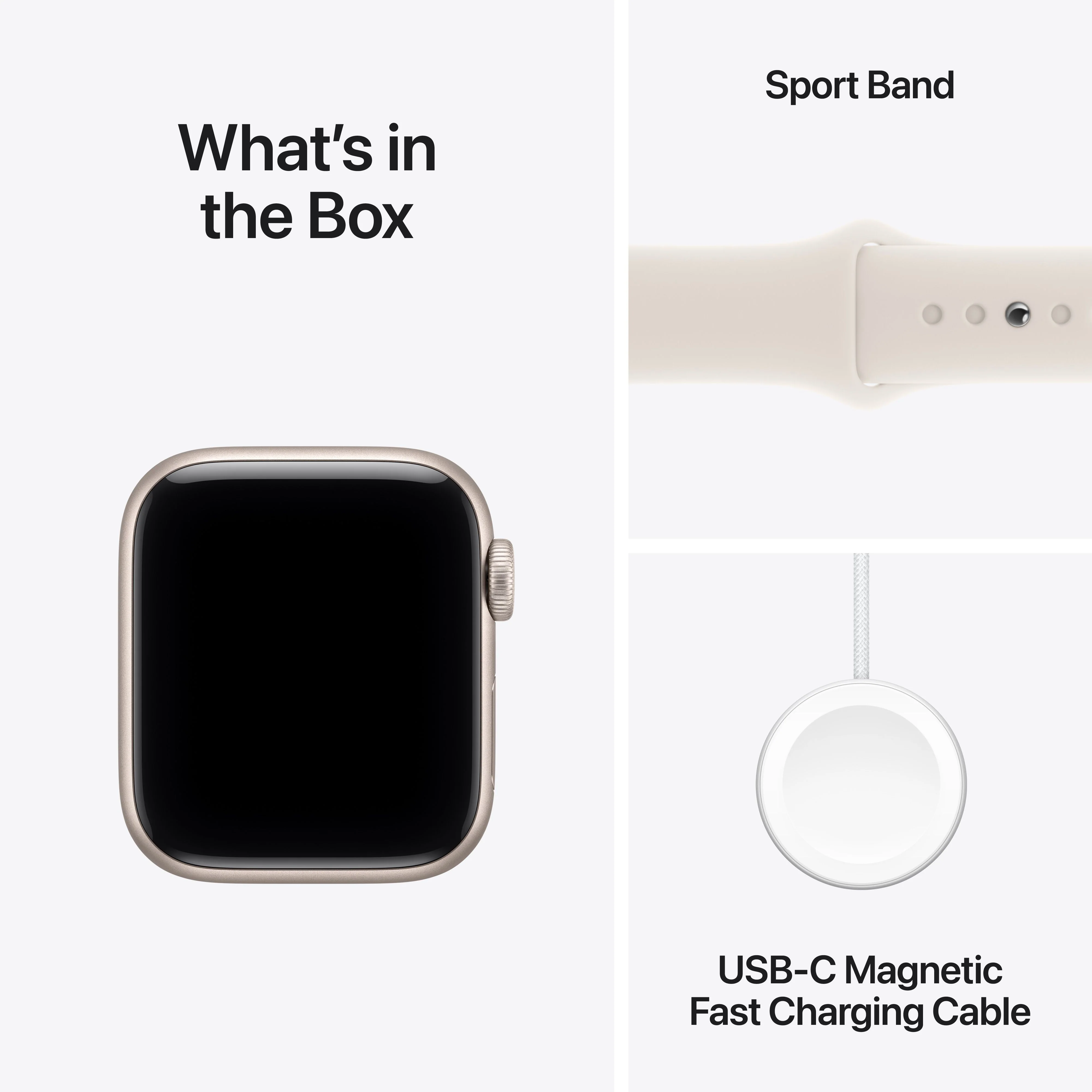 Apple Watch SE 3 GPS + Cellular 40mm Starlight Aluminium Case with Starlight Sport Band - S/M - Image 8