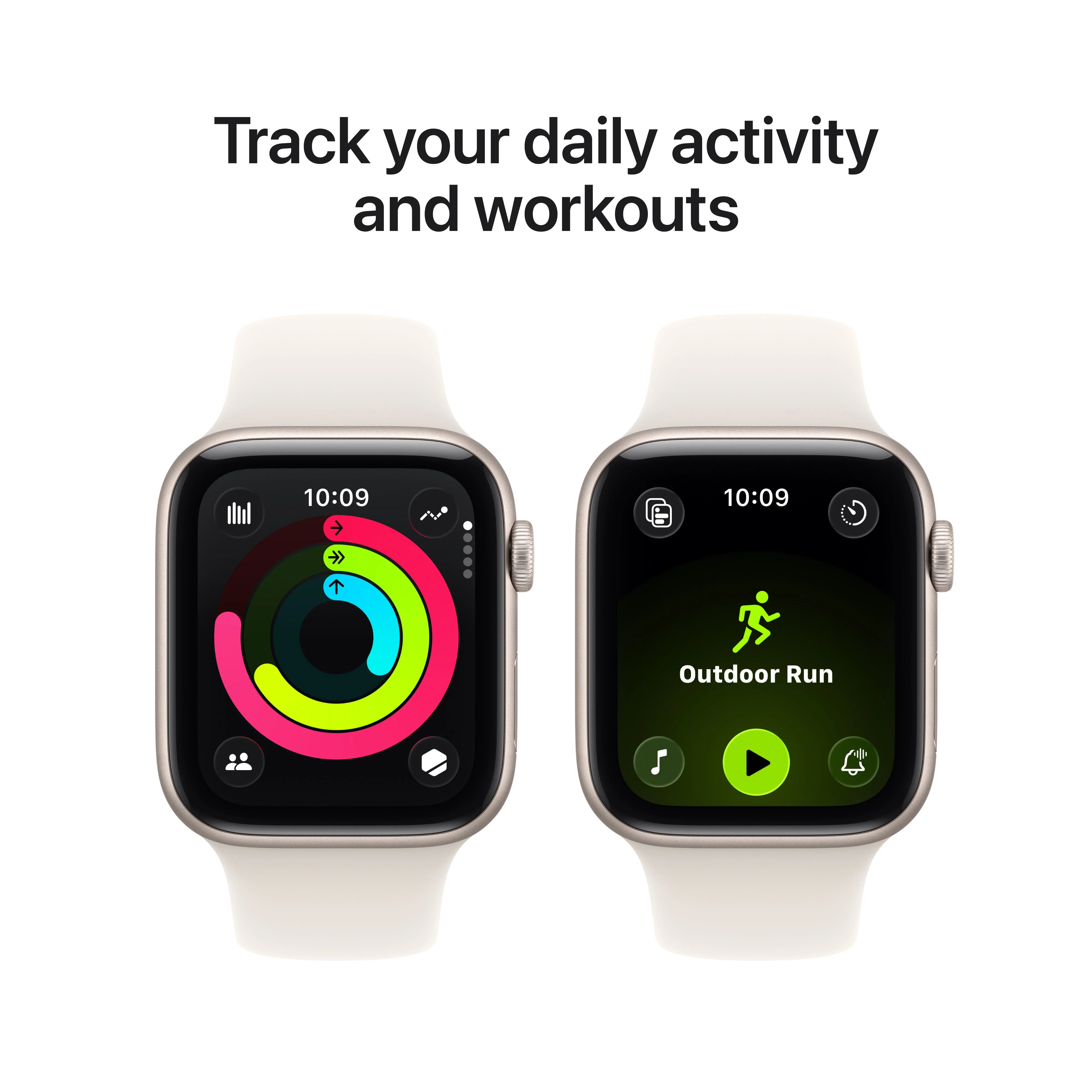 Apple Watch SE 3 GPS + Cellular 44mm Starlight Aluminium Case with Starlight Sport Band - S/M - Image 6