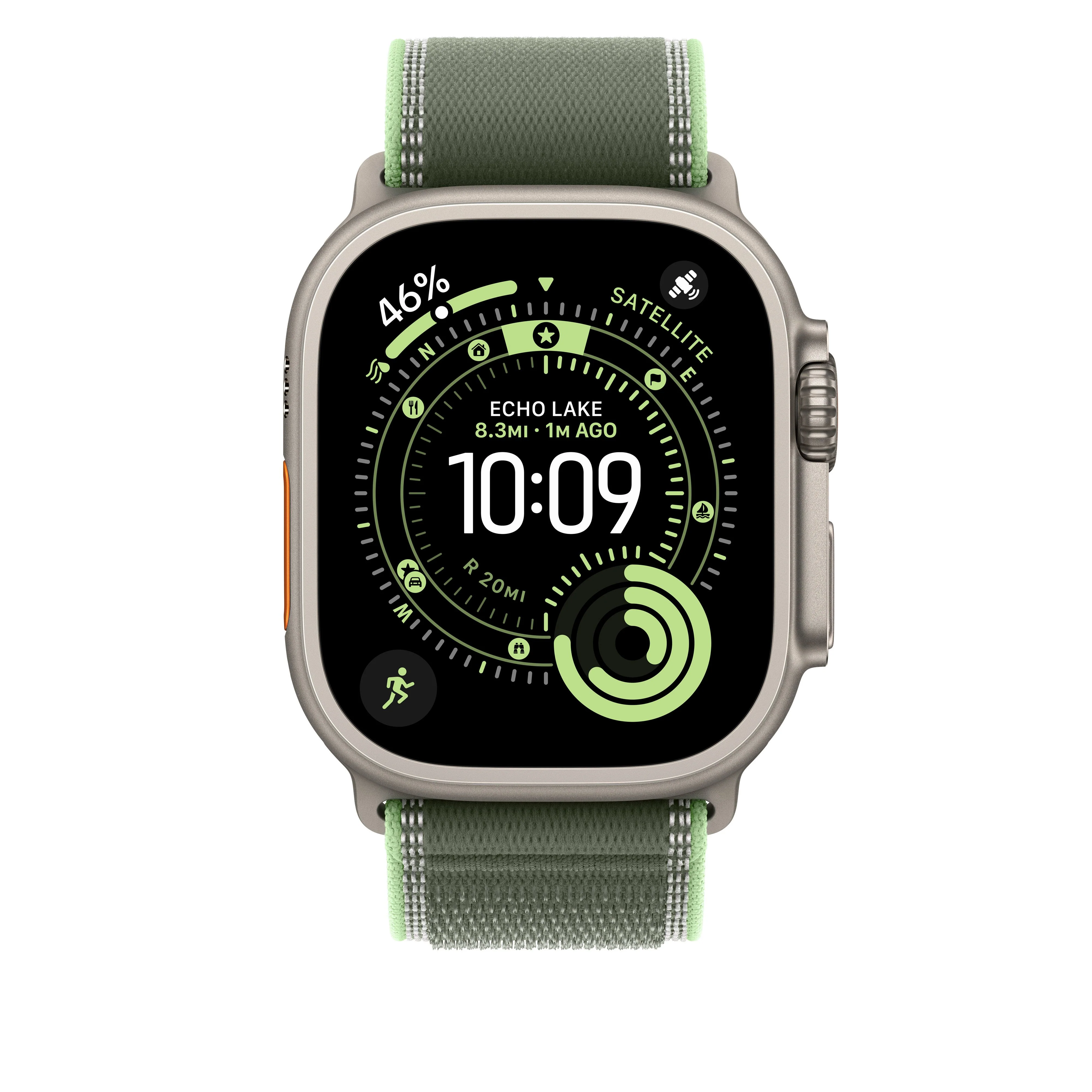 49mm Green/Neon Trail Loop – S/M - Natural Titanium Finish - Image 3