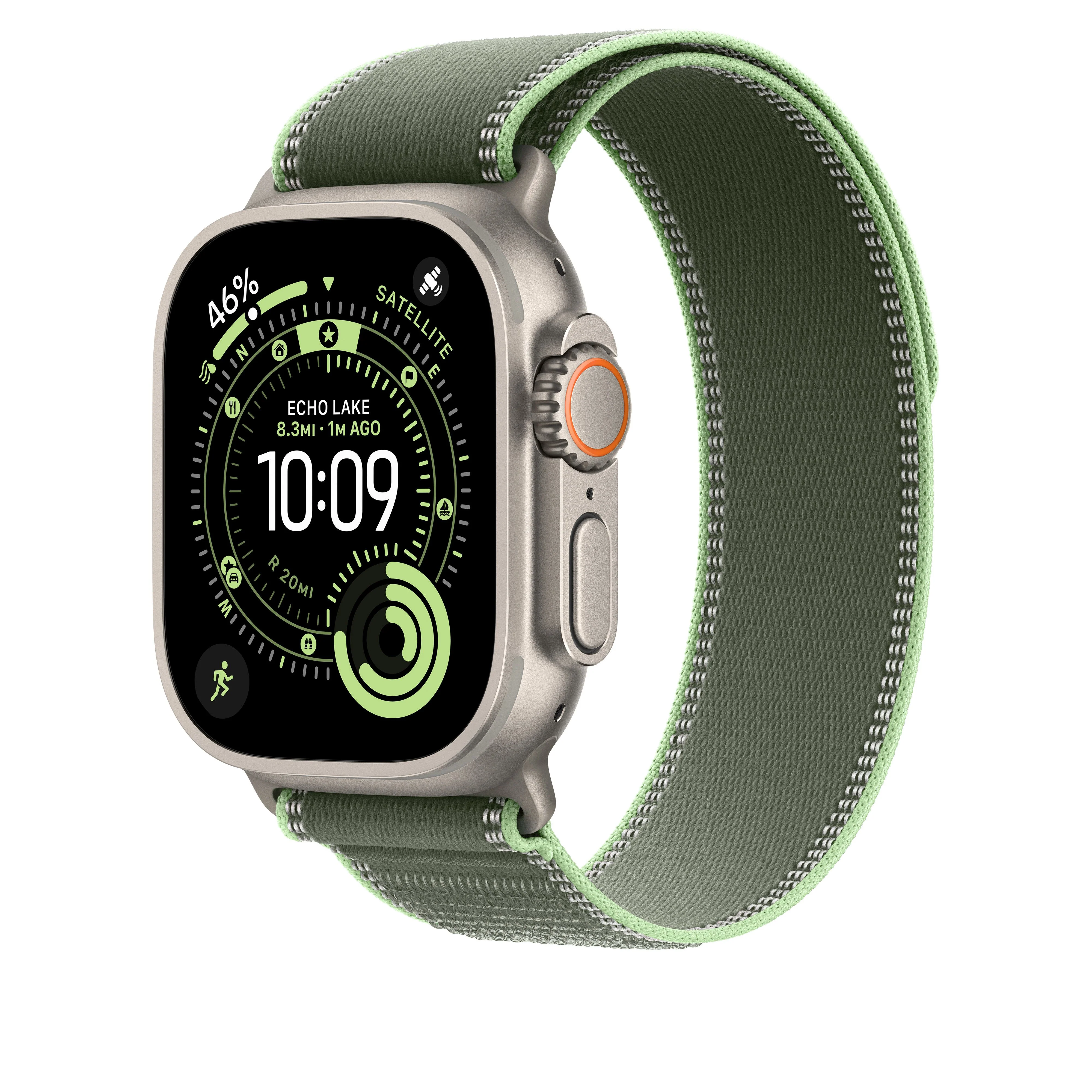 49mm Green/Neon Trail Loop – M/L - Natural Titanium Finish - Image 2