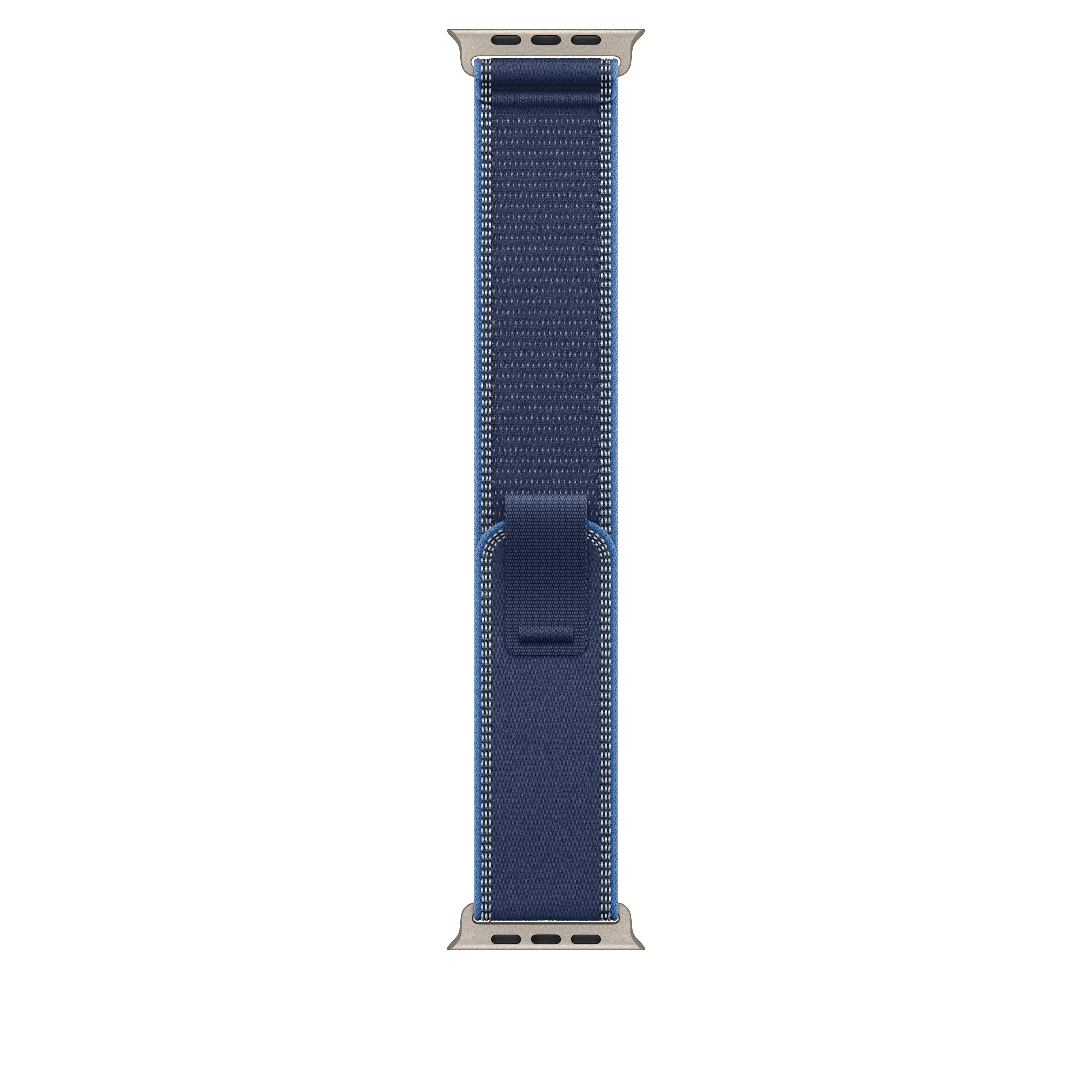 49mm Blue/Bright Blue Trail Loop – S/M - Natural Titanium Finish