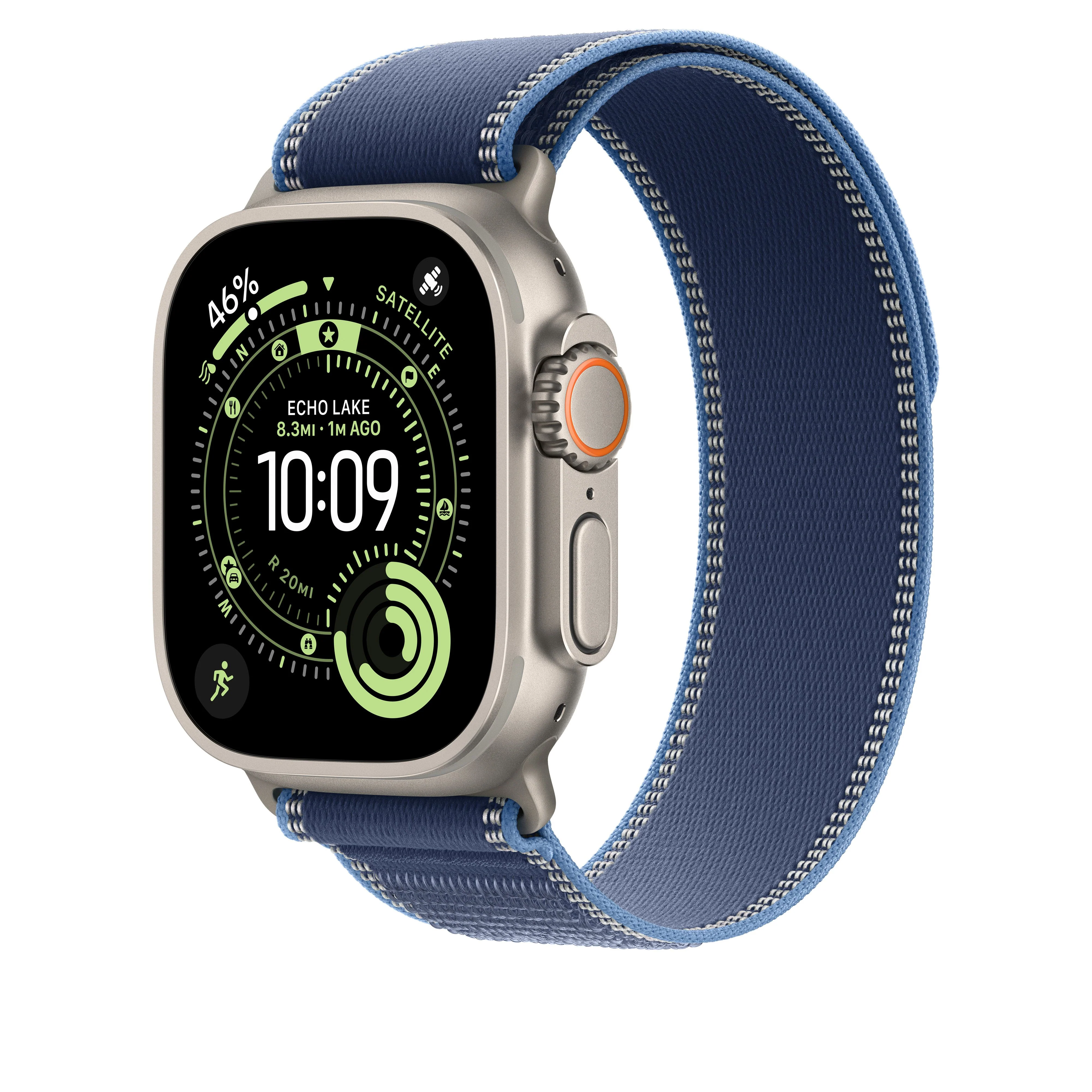 49mm Blue/Bright Blue Trail Loop – S/M - Natural Titanium Finish - Image 2