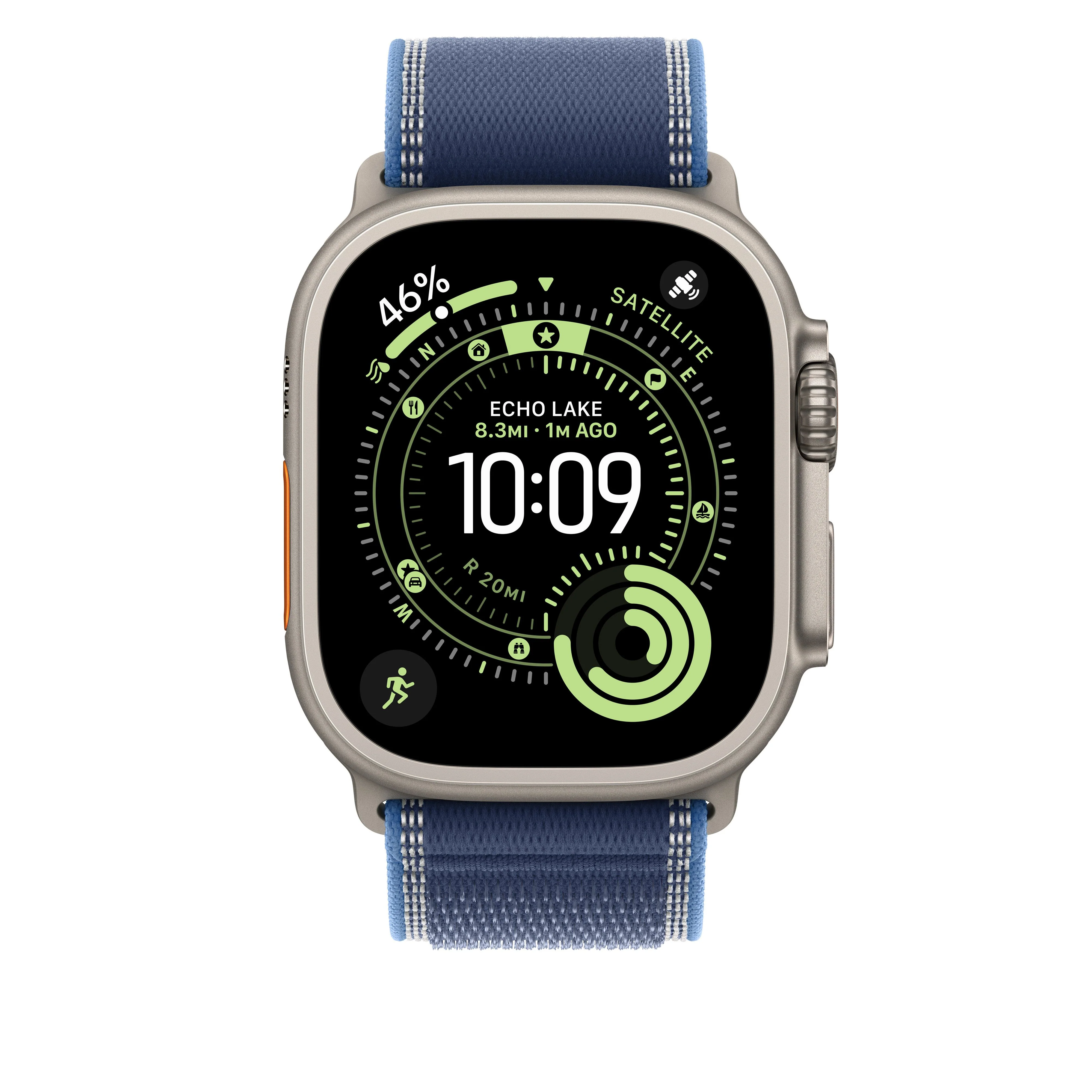 49mm Blue/Bright Blue Trail Loop – M/L - Natural Titanium Finish - Image 3