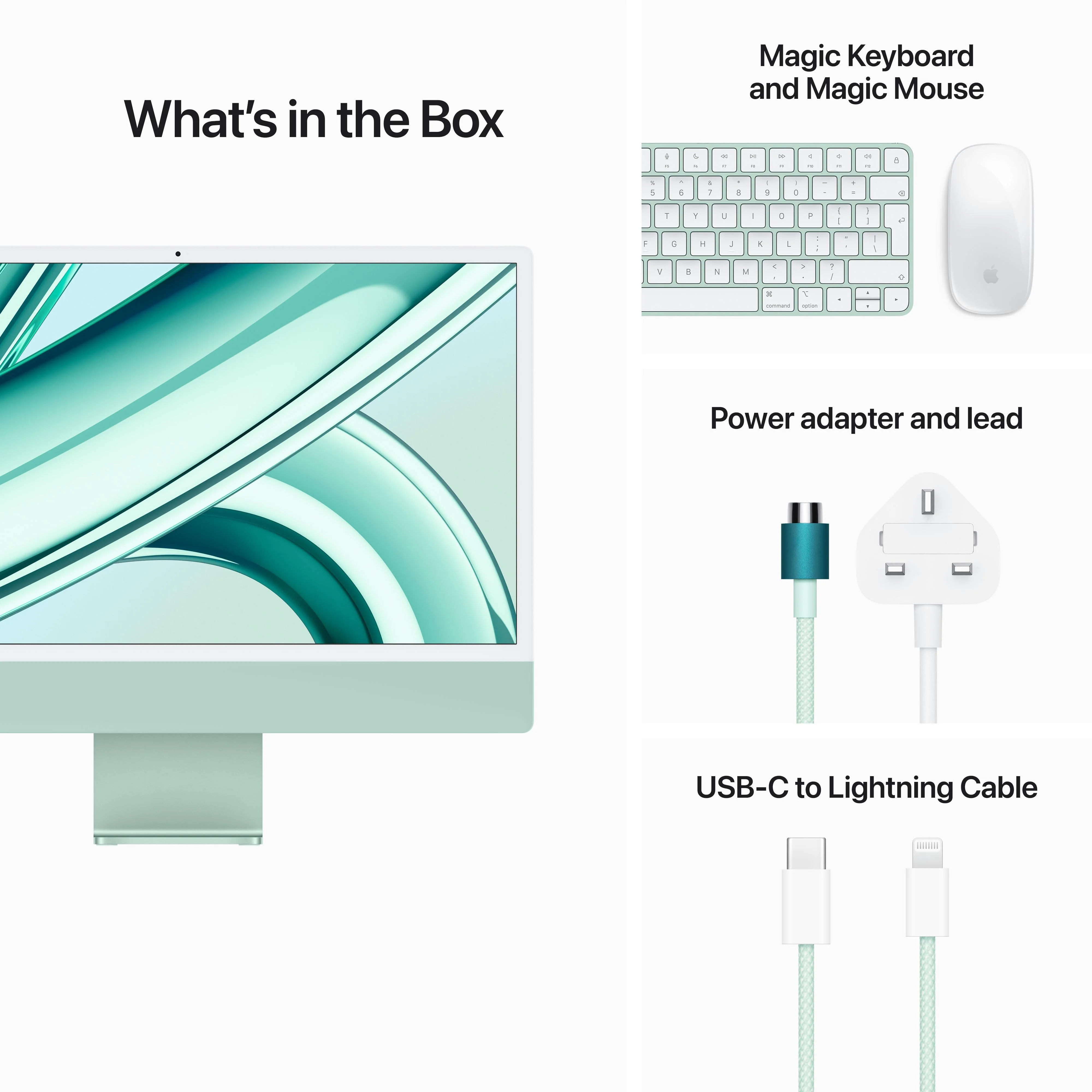 24-inch iMac with Retina 4.5K display: Apple M3 chip with 8‑core CPU and 8‑core GPU, 256GB SSD - Green - Image 9