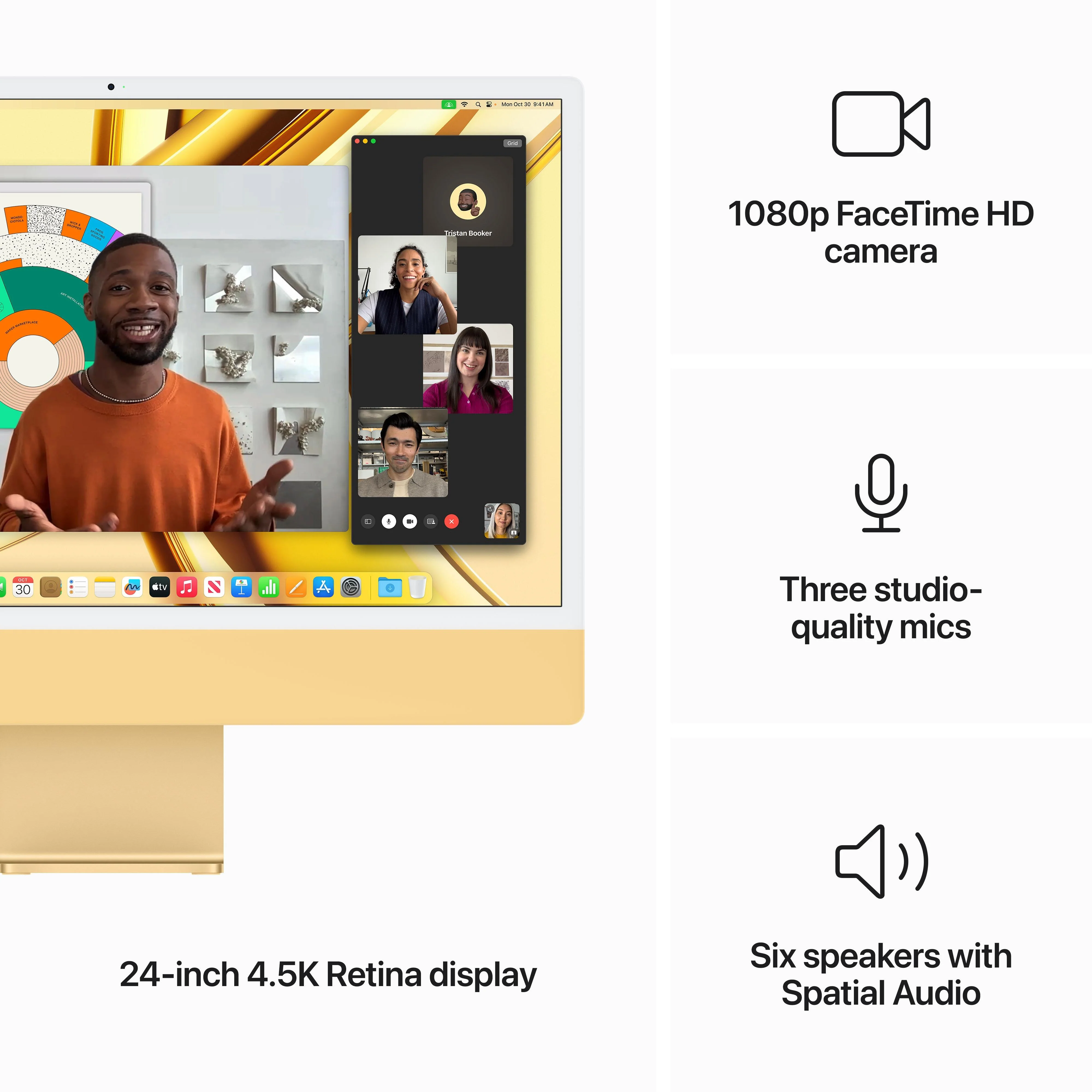 24-inch iMac with Retina 4.5K display: Apple M3 chip with 8‑core CPU and 10‑core GPU, 256GB SSD - Yellow - Image 5