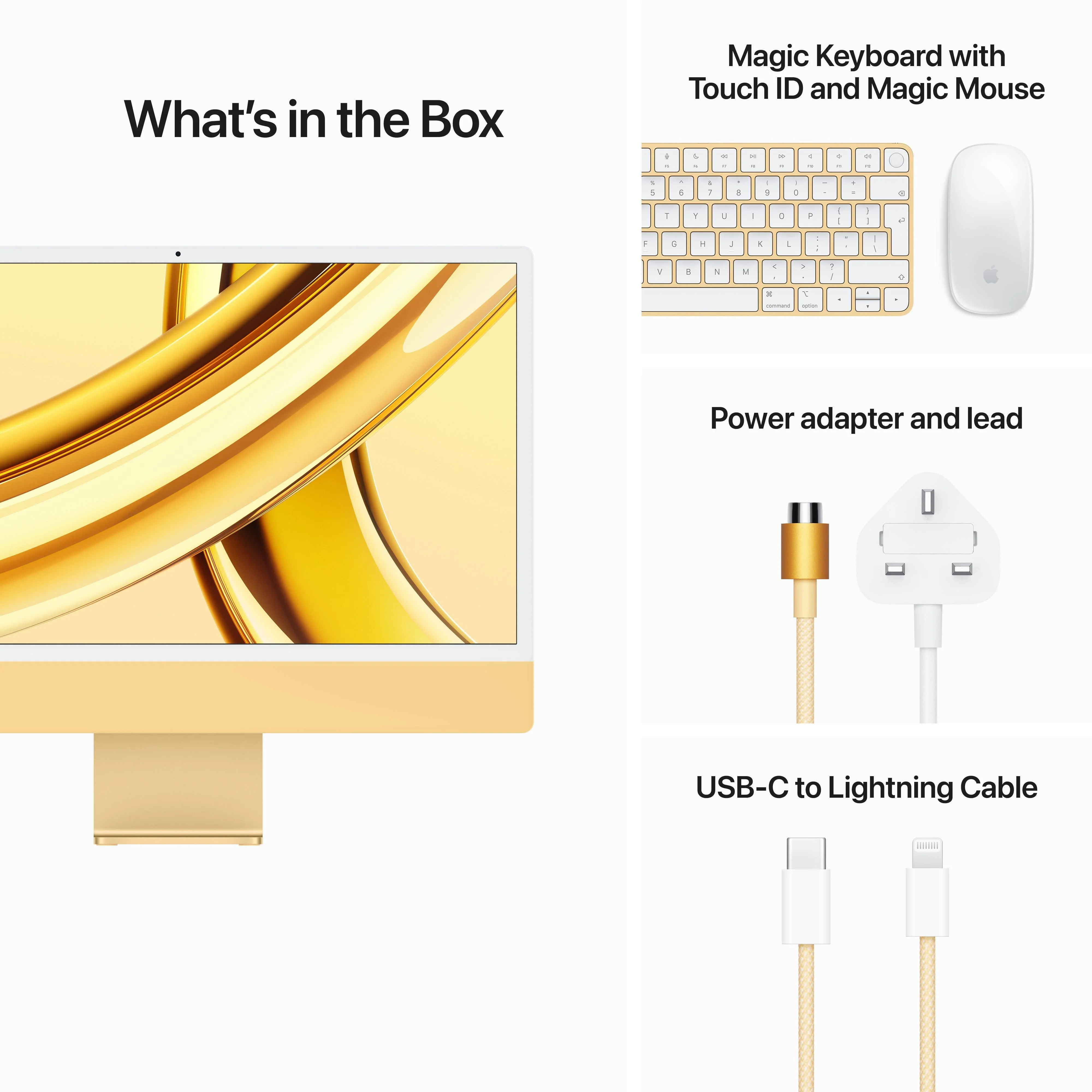 24-inch iMac with Retina 4.5K display: Apple M3 chip with 8‑core CPU and 10‑core GPU, 512GB SSD - Yellow - Image 9