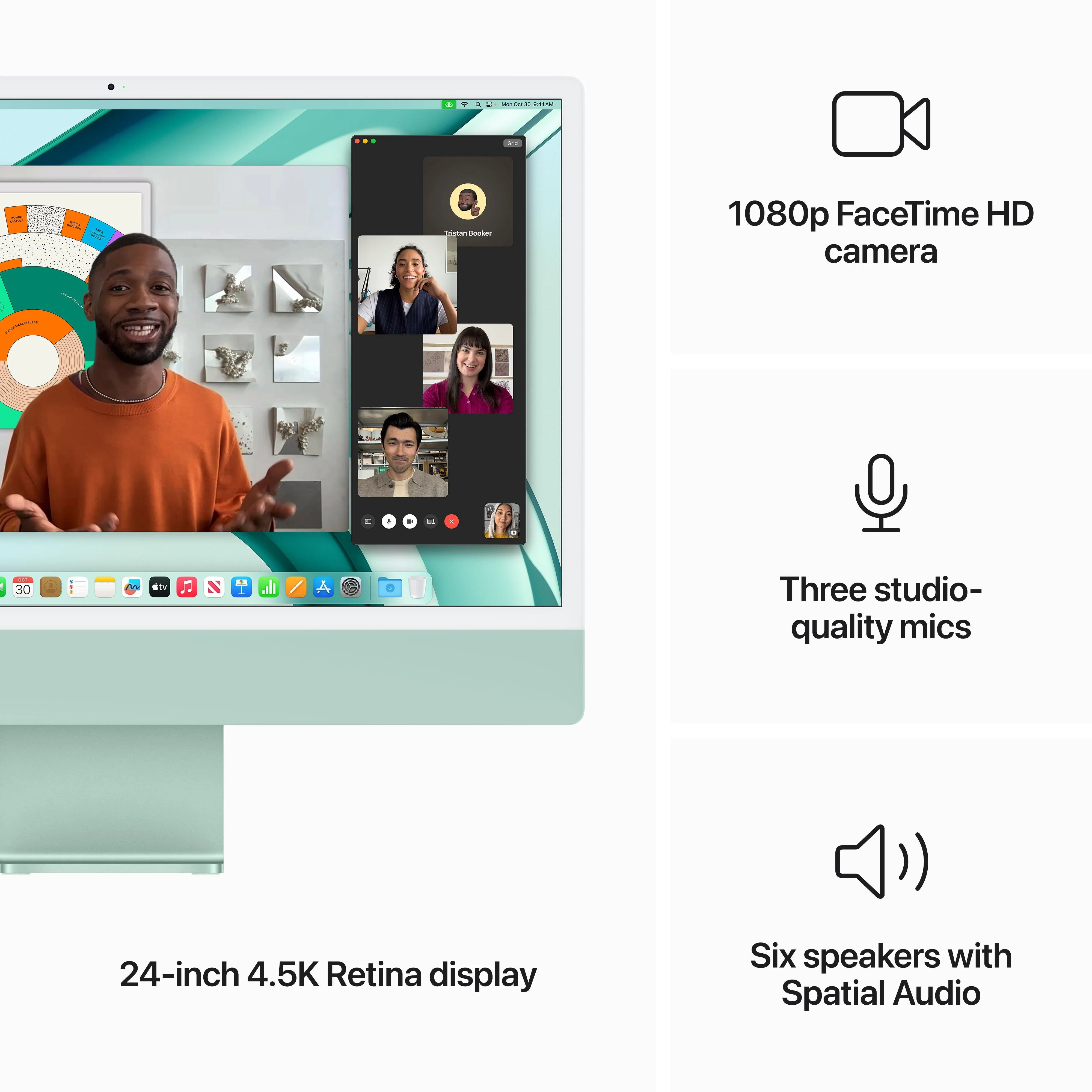 24-inch iMac with Retina 4.5K display: Apple M3 chip with 8‑core CPU and 10‑core GPU, 512GB SSD - Green - Image 5