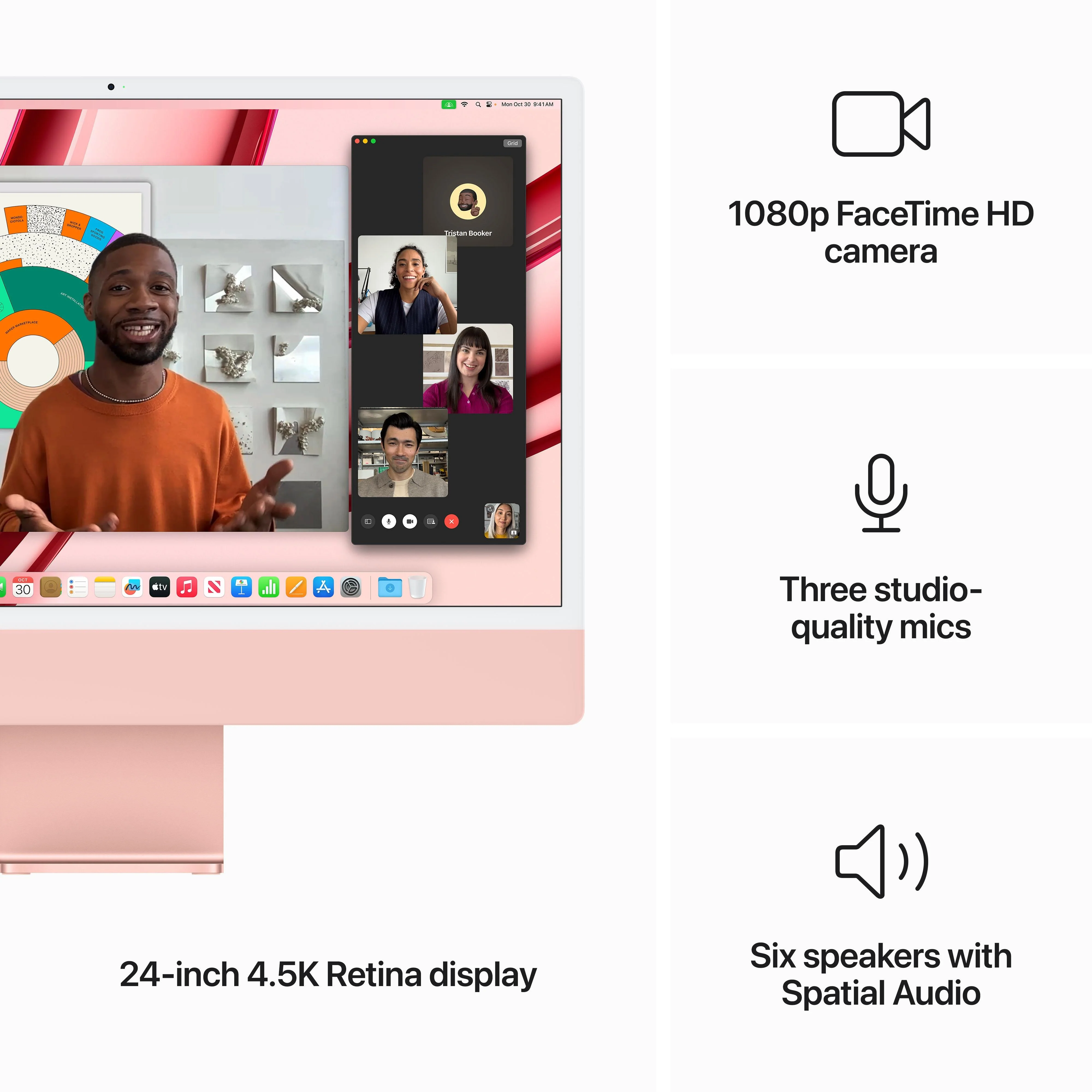 24-inch iMac with Retina 4.5K display: Apple M3 chip with 8‑core CPU and 10‑core GPU, 512GB SSD - Pink - Image 5