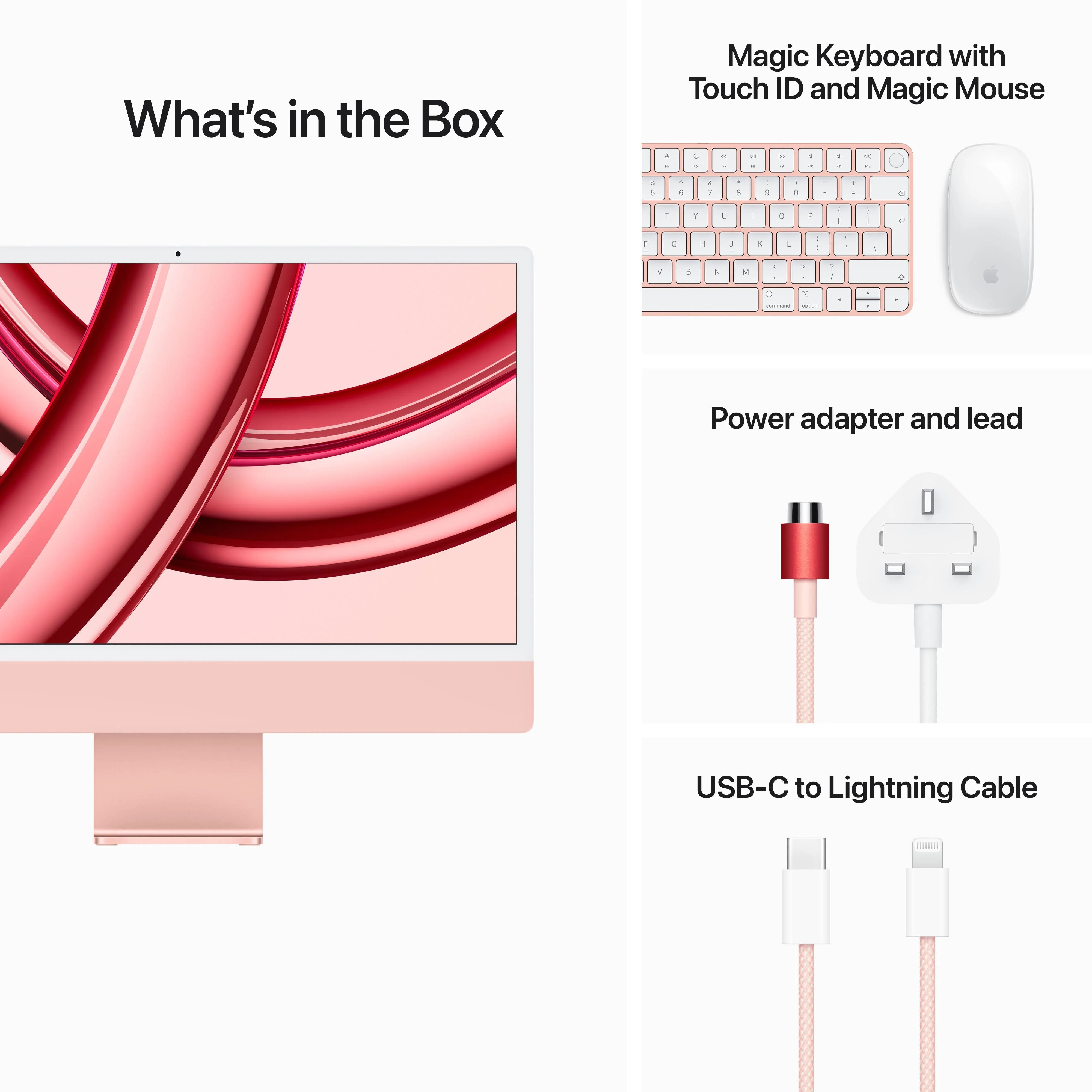 24-inch iMac with Retina 4.5K display: Apple M3 chip with 8‑core CPU and 10‑core GPU, 512GB SSD - Pink - Image 9