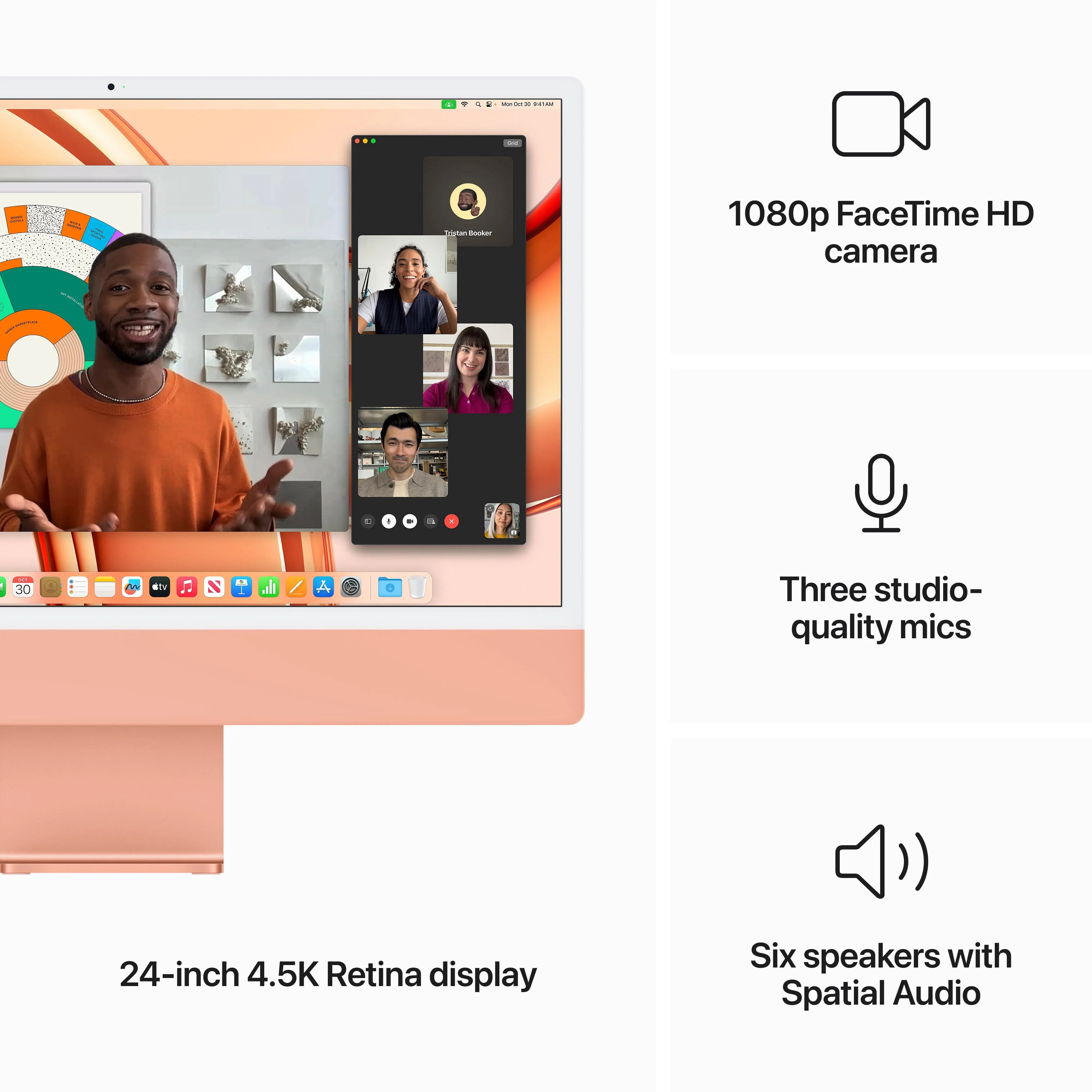 24-inch iMac with Retina 4.5K display: Apple M3 chip with 8‑core CPU and 10‑core GPU, 256GB SSD - Orange - Image 5