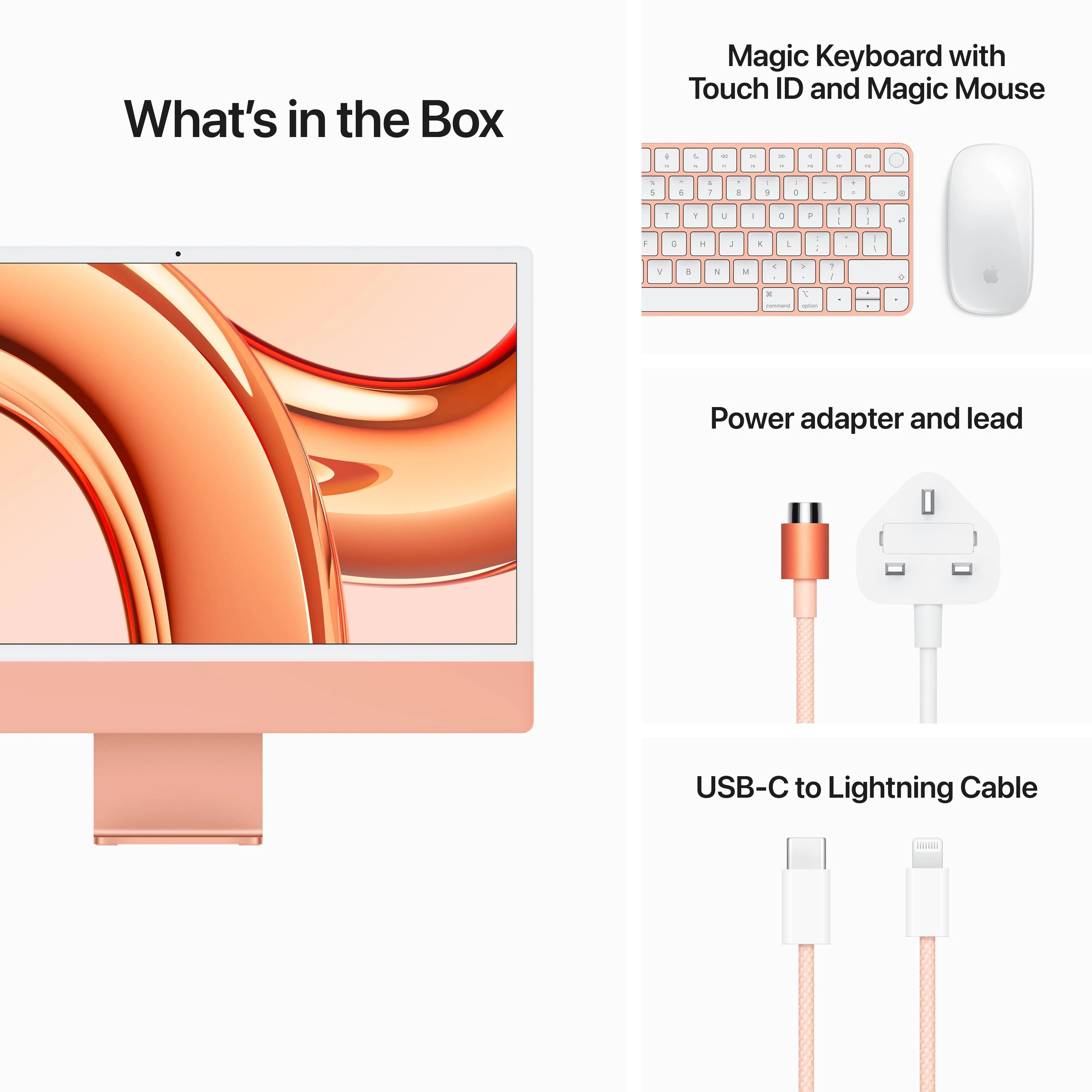24-inch iMac with Retina 4.5K display: Apple M3 chip with 8‑core CPU and 10‑core GPU, 256GB SSD - Orange - Image 9