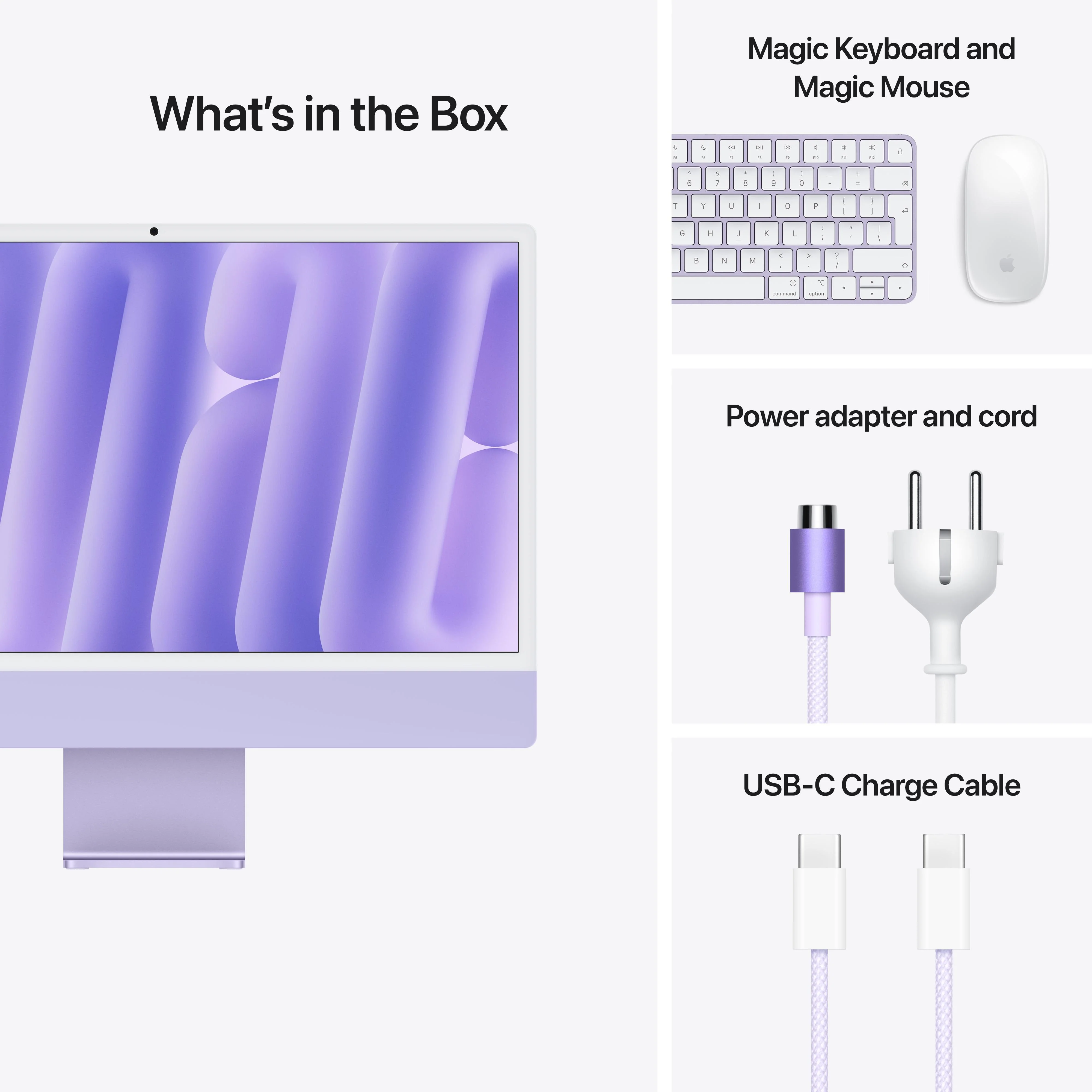 24-inch iMac with Retina 4.5K display: Apple M4 chip with 8-core CPU and 8‑core GPU, 256GB SSD - Purple - Image 9