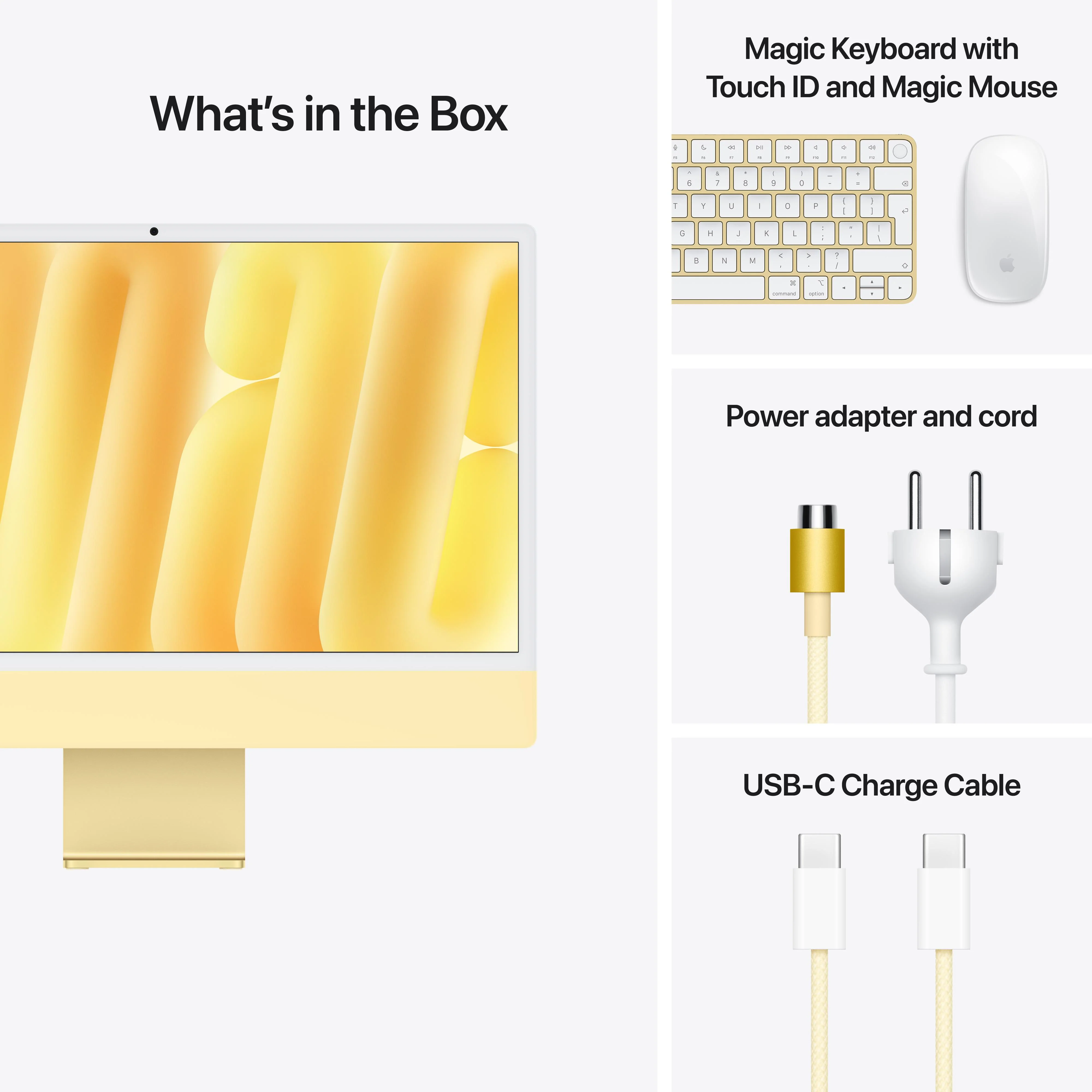 24-inch iMac with Retina 4.5K display: Apple M4 chip with 10-core CPU and 10-core GPU, 256GB SSD - Yellow - Image 9