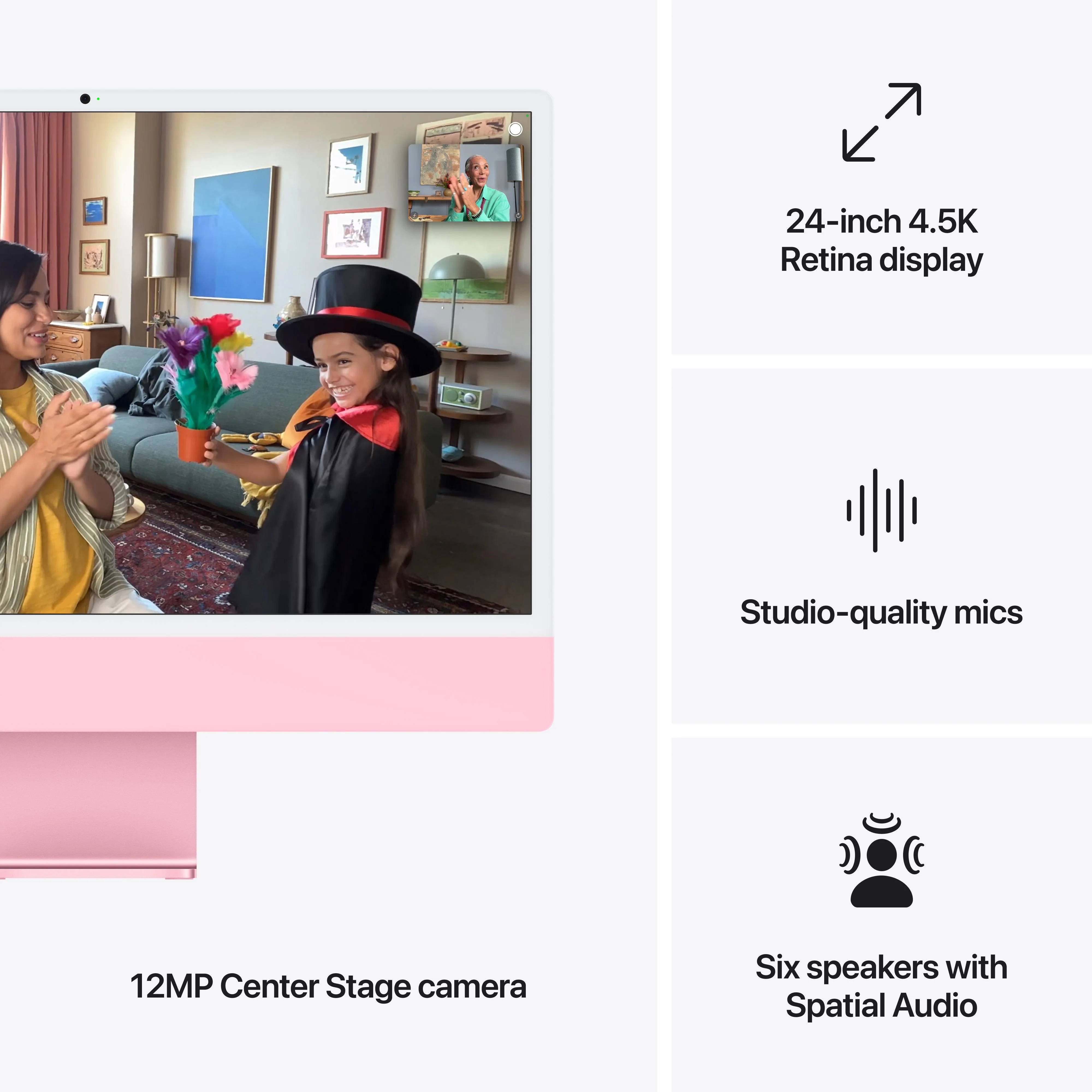 24-inch iMac with Retina 4.5K display: Apple M4 chip with 10-core CPU and 10-core GPU, 256GB SSD - Pink - Image 7