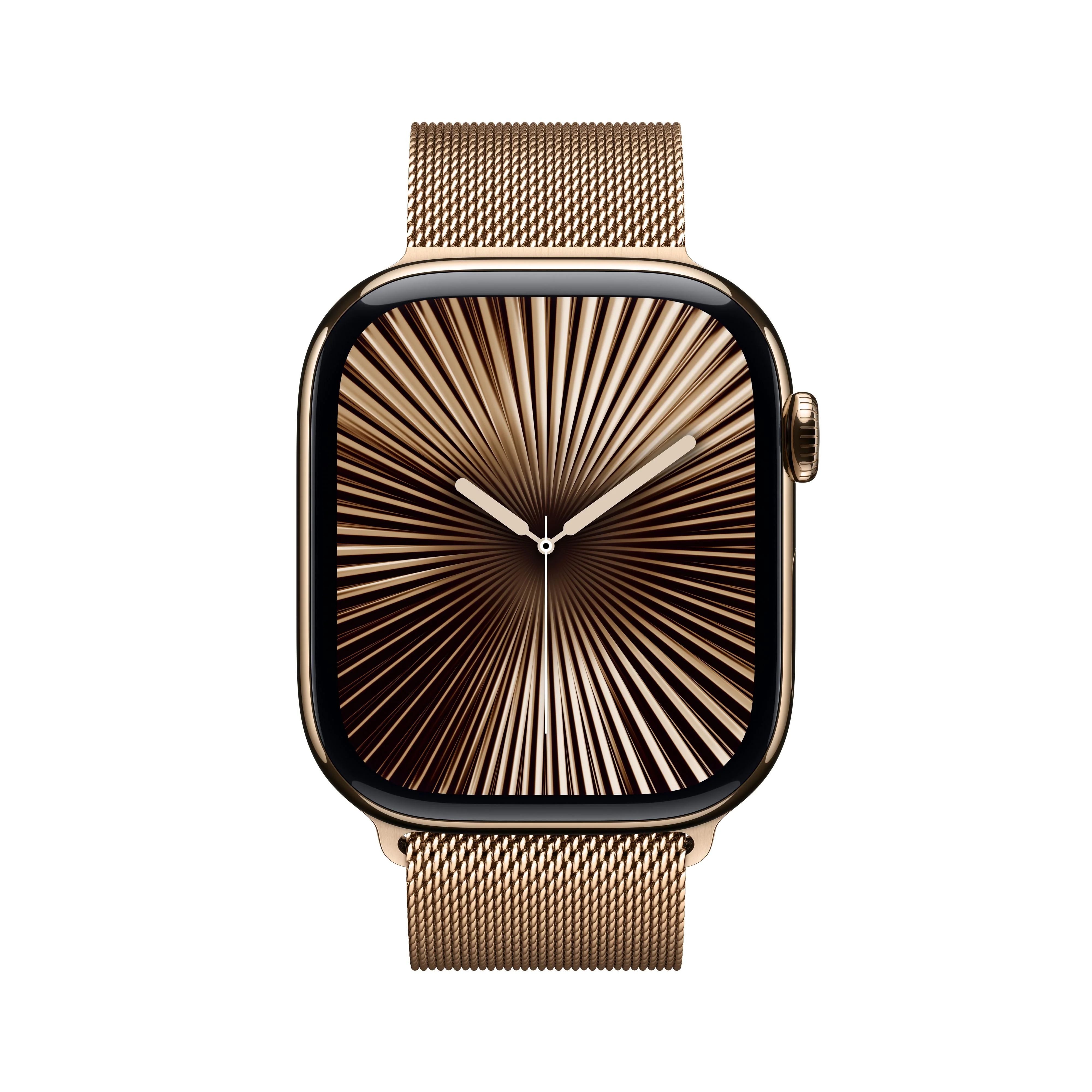 Apple Watch Series 10 GPS + Cellular 46mm Gold Titanium Case with Gold Milanese Loop - S/M - Image 2