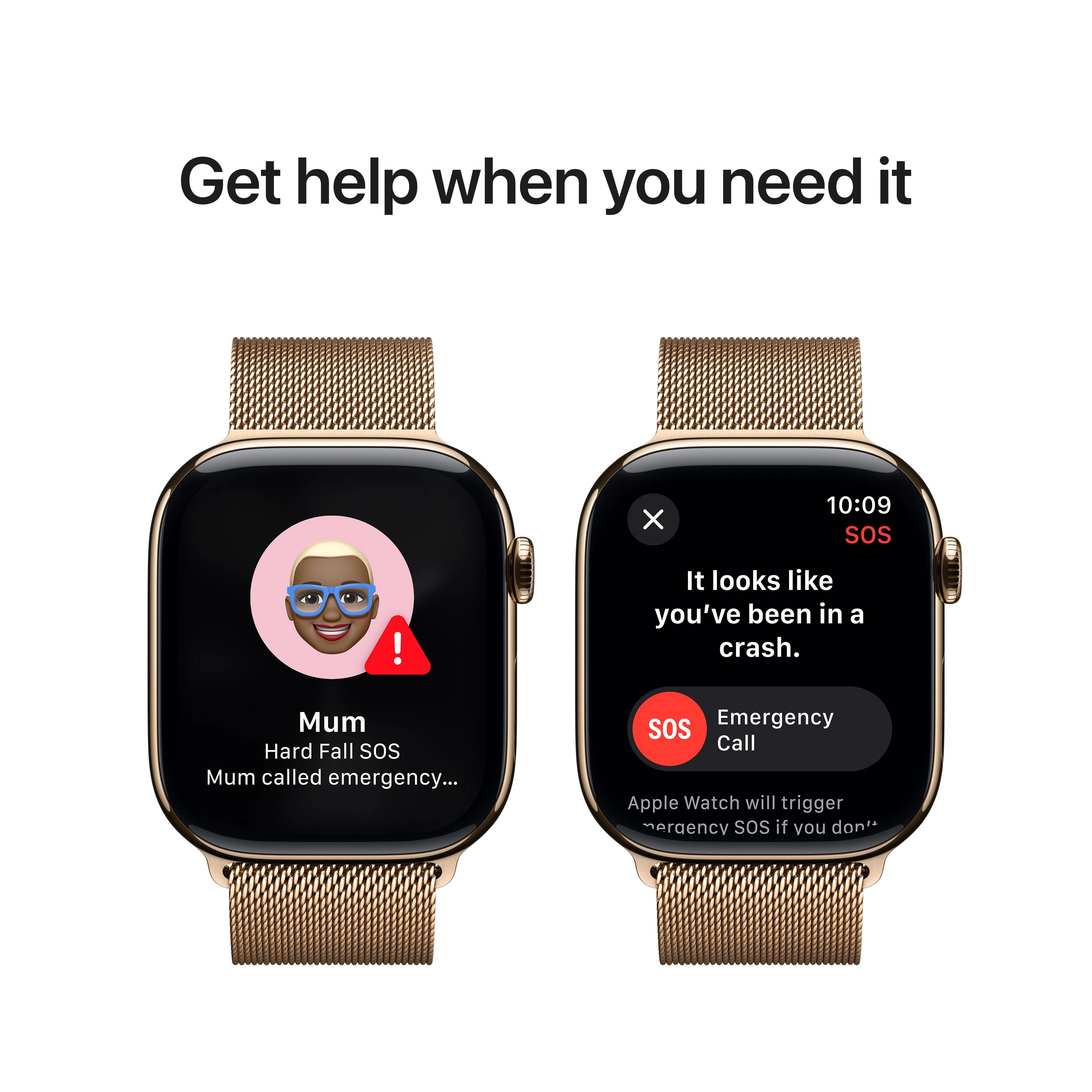 Apple Watch Series 10 GPS + Cellular 46mm Gold Titanium Case with Gold Milanese Loop - S/M - Image 6