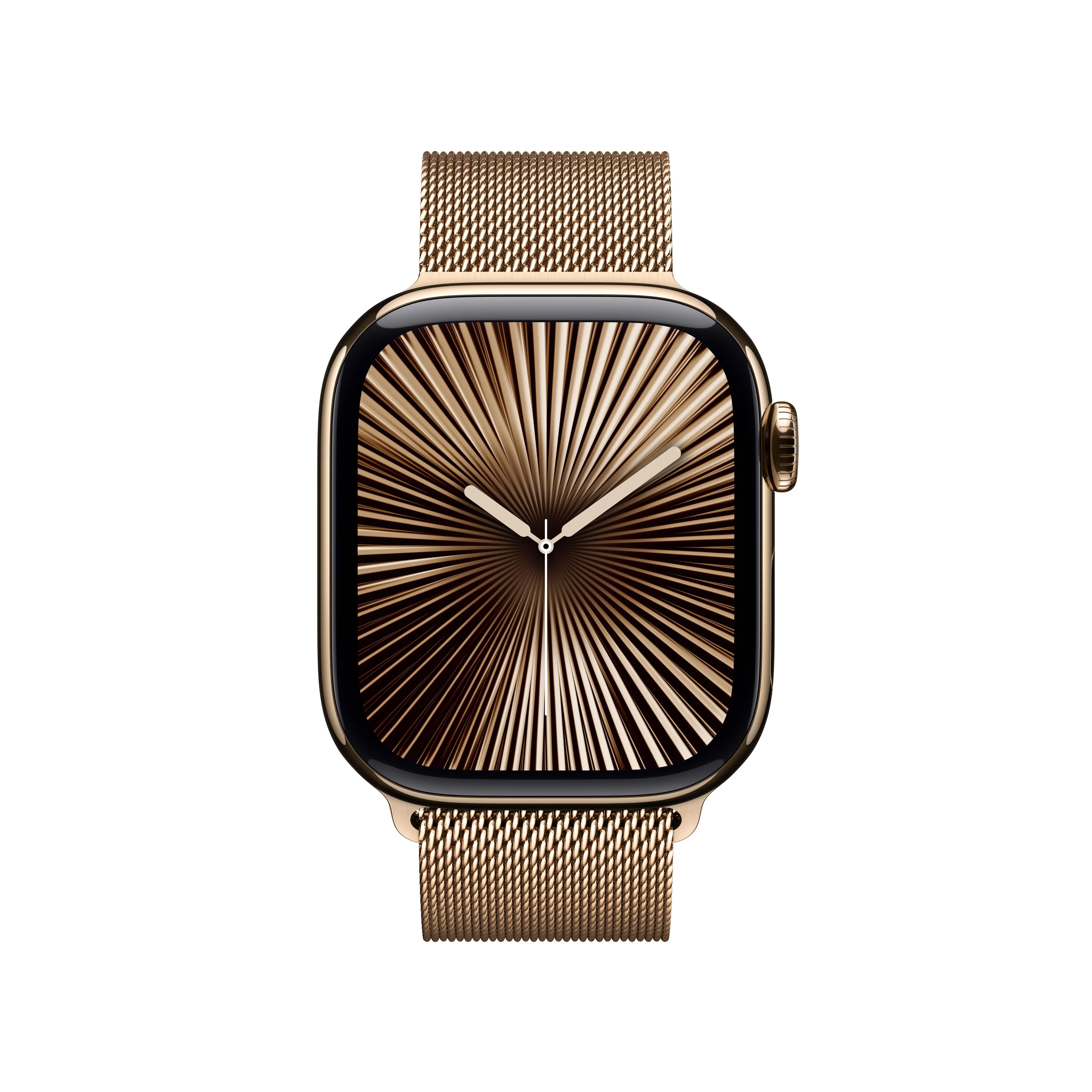 Apple Watch Series 10 GPS + Cellular 42mm Gold Titanium Case with Gold Milanese Loop - Image 2