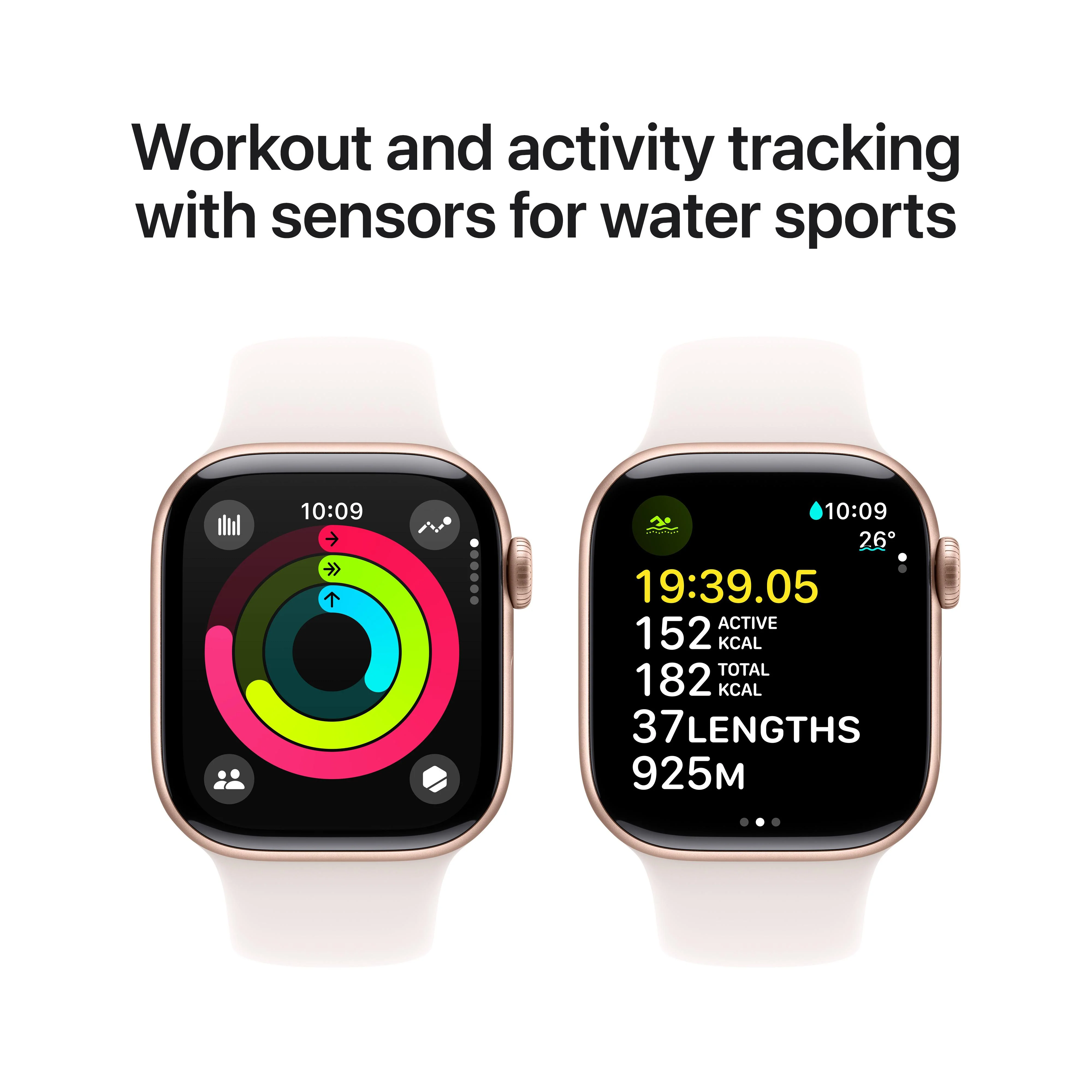 Apple Watch Series 10 GPS + Cellular 42mm Rose Gold Aluminium Case with Light Blush Sport Band - S/M - Image 4