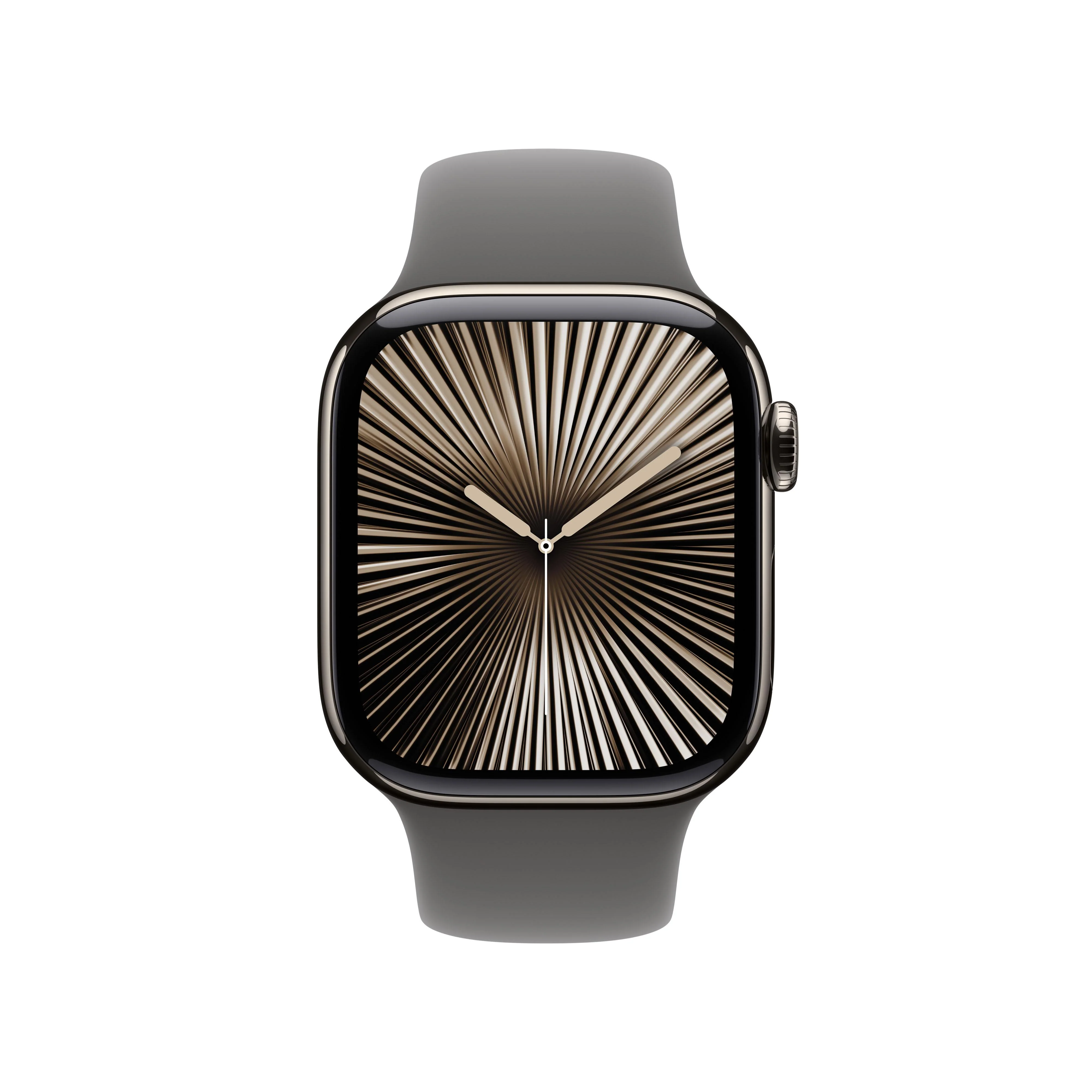 Apple Watch Series 10 GPS + Cellular 42mm Natural Titanium Case with Stone Grey Sport Band - M/L - Image 2