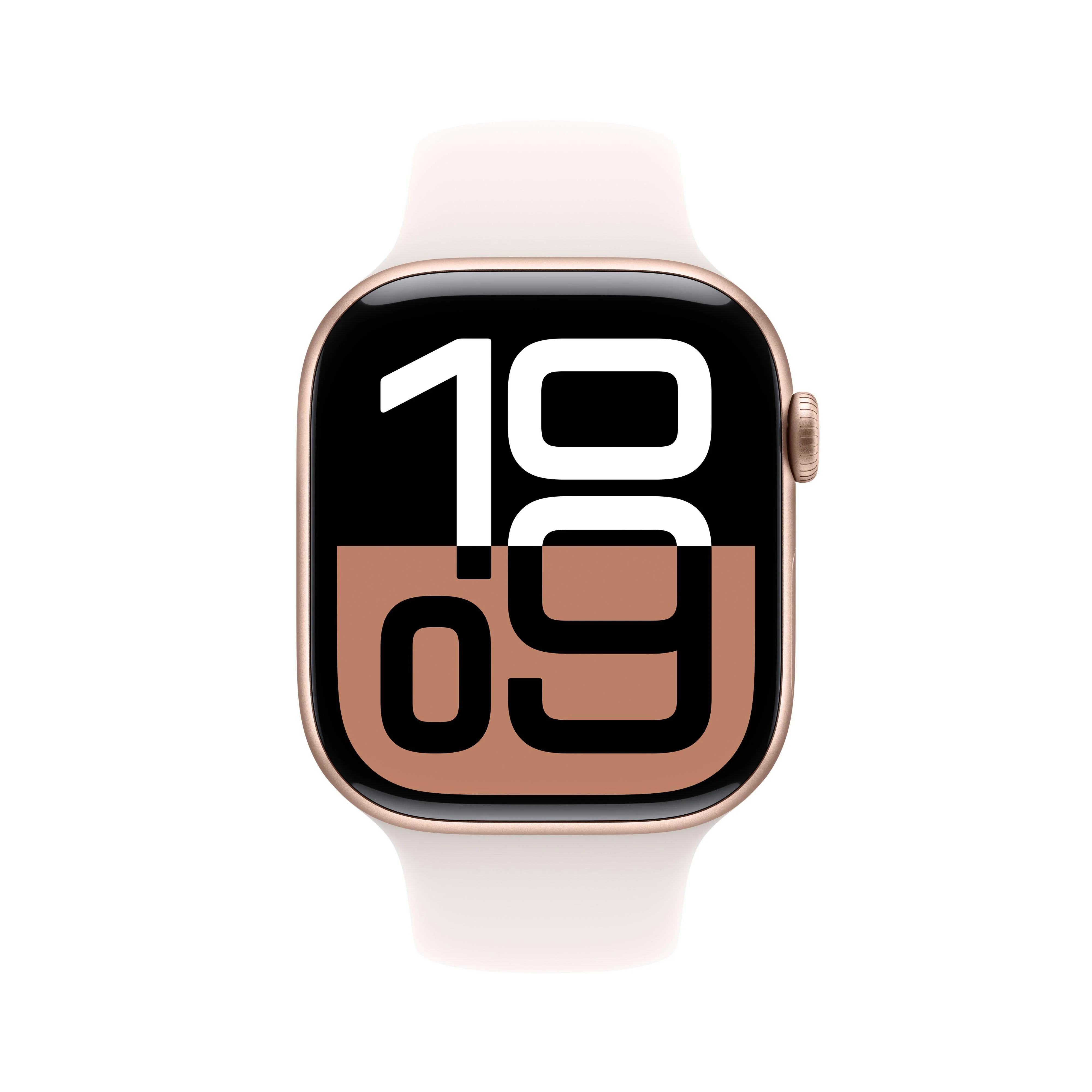 Apple Watch Series 10 GPS + Cellular 46mm Rose Gold Aluminium Case with Light Blush Sport Band - S/M - Image 2