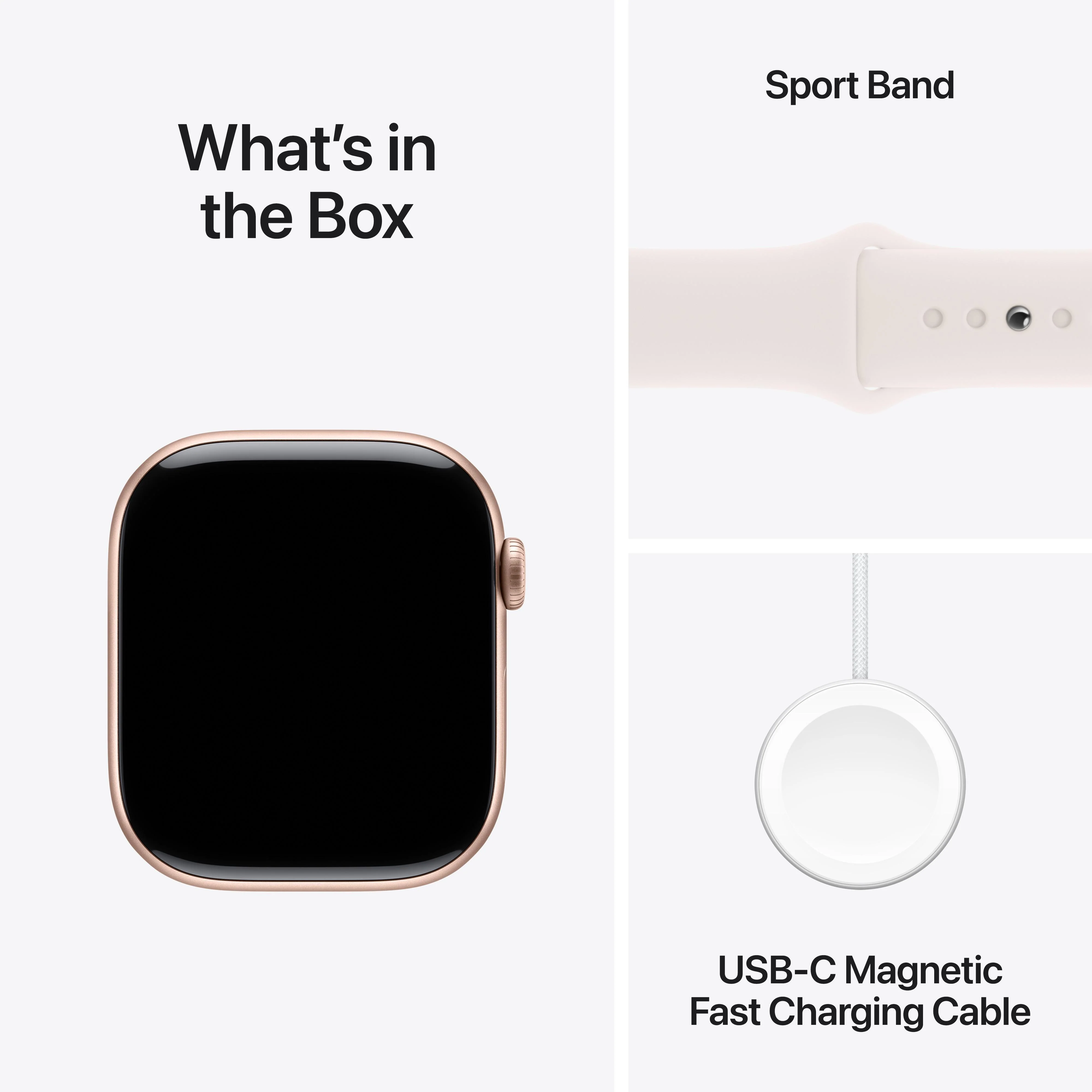 Apple Watch Series 10 GPS + Cellular 46mm Rose Gold Aluminium Case with Light Blush Sport Band - S/M - Image 9