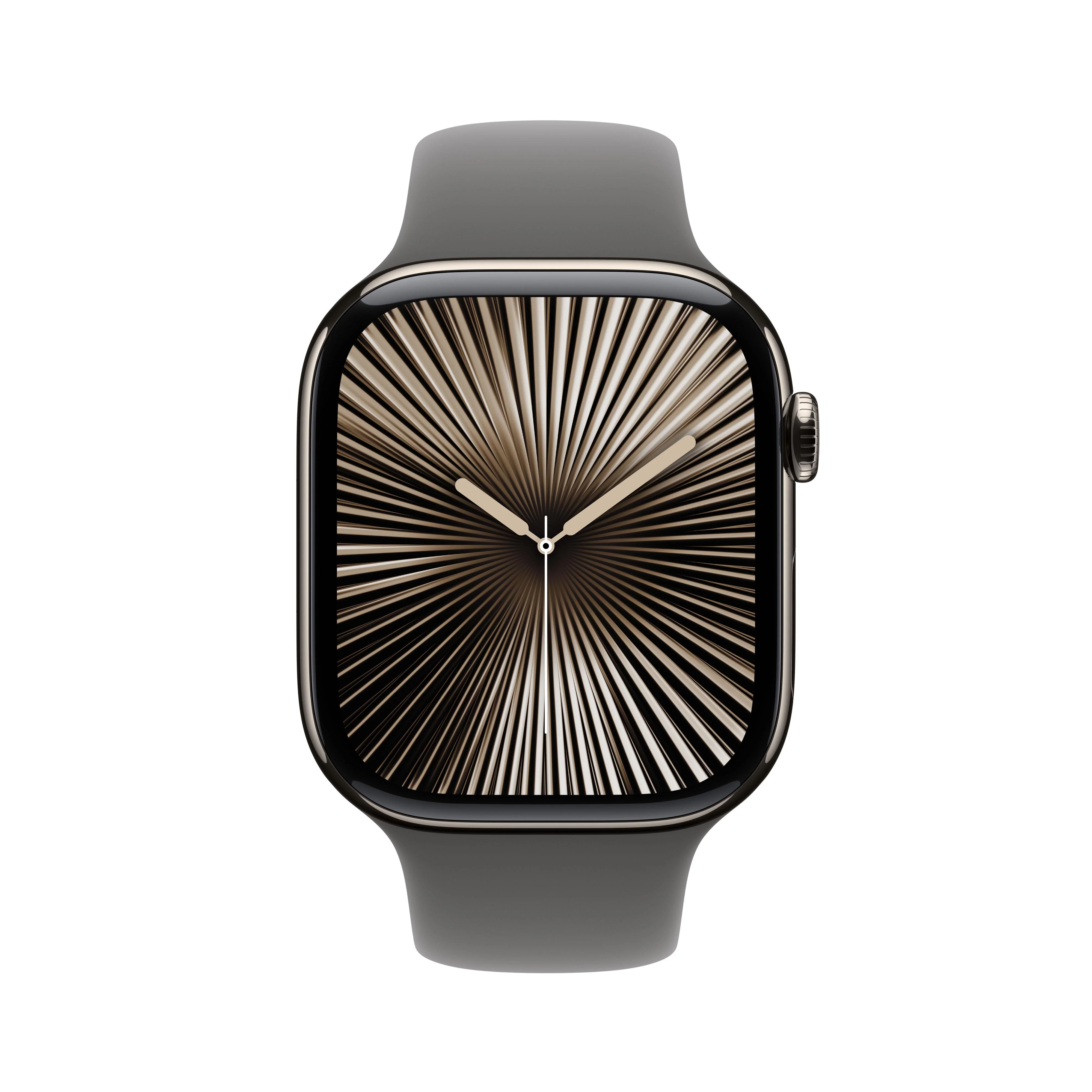Apple Watch Series 10 GPS + Cellular 46mm Natural Titanium Case with Stone Grey Sport Band - S/M - Image 2