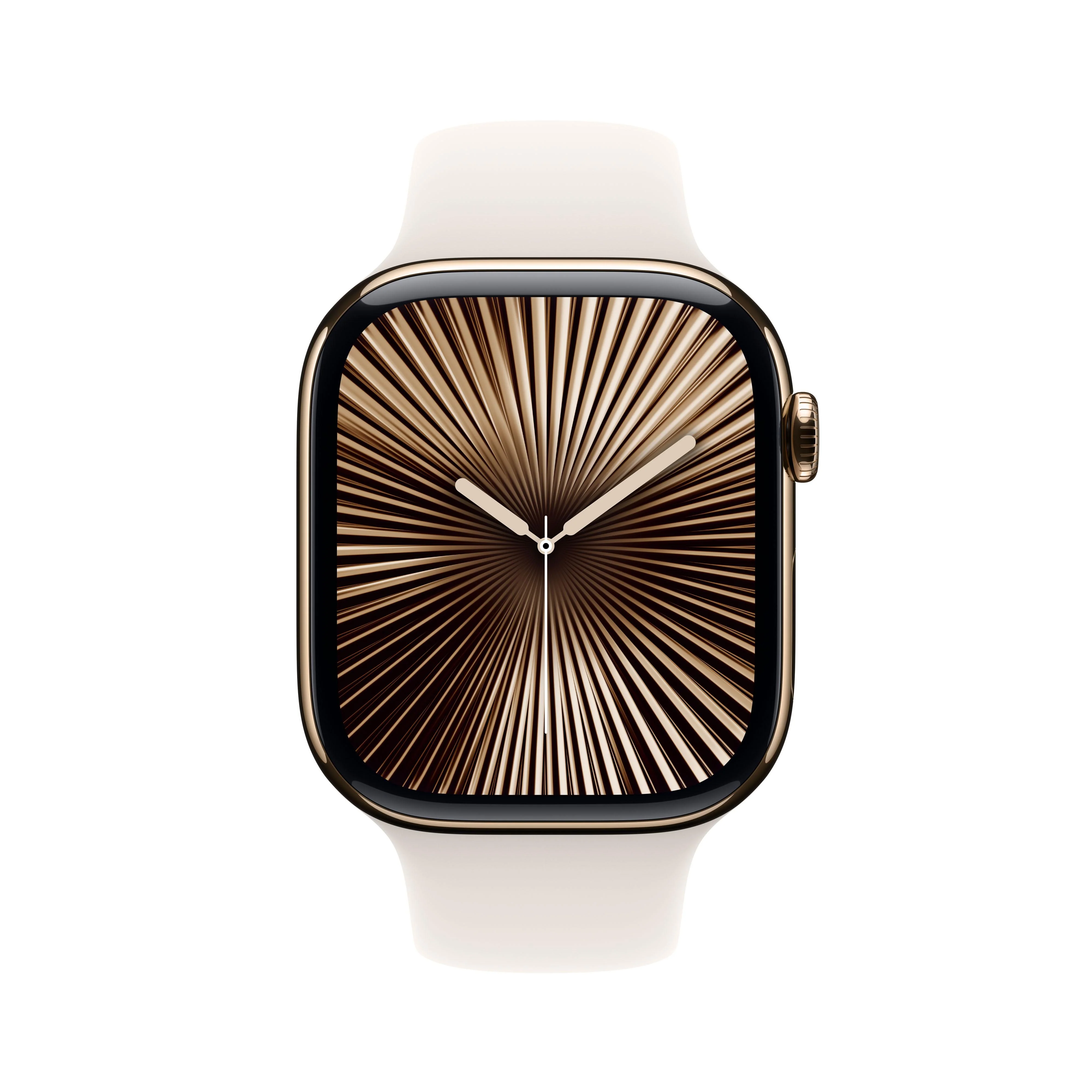 Apple Watch Series 10 GPS + Cellular 46mm Gold Titanium Case with Starlight Sport Band - M/L - Image 2