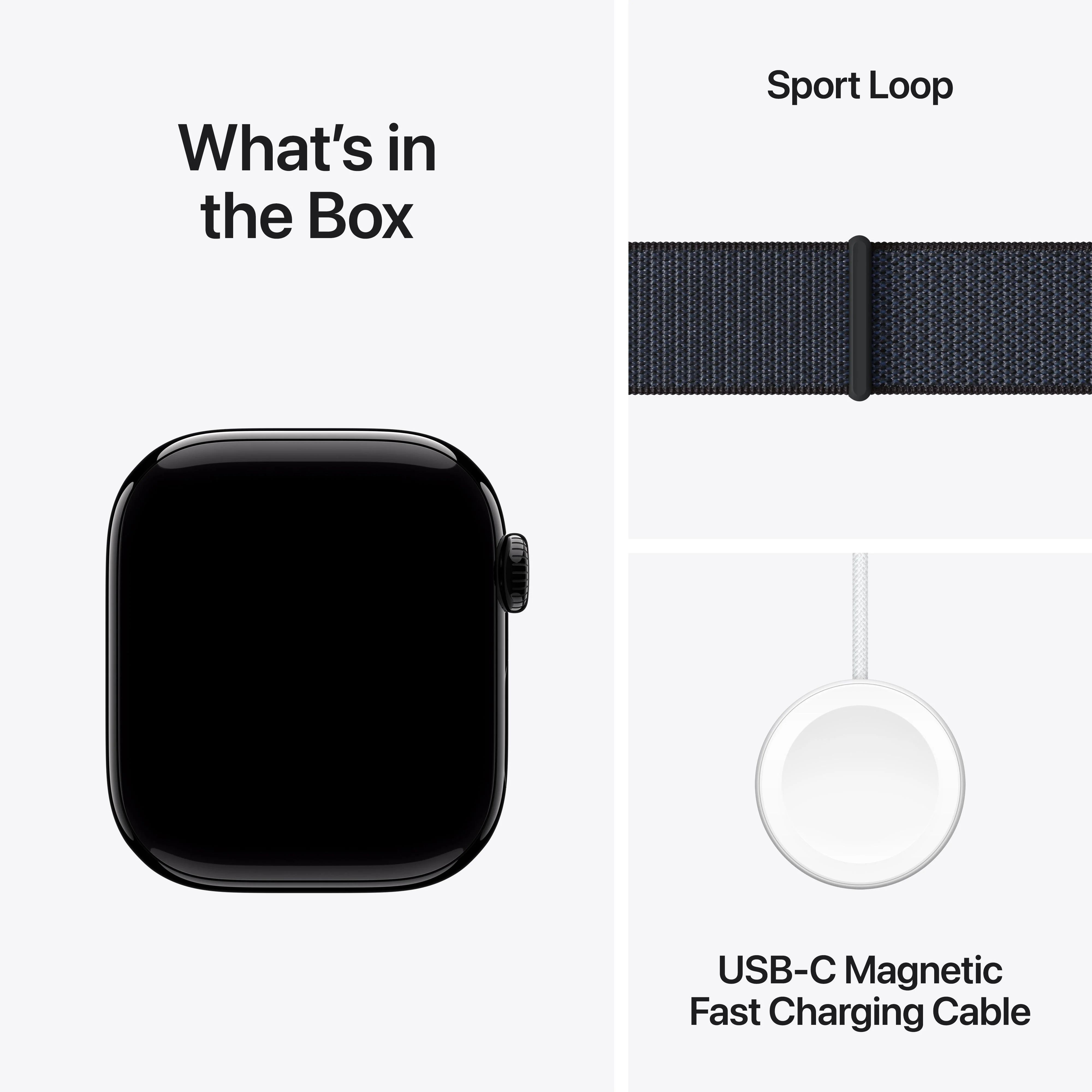Apple Watch Series 10 GPS + Cellular 42mm Jet Black Aluminium Case with Ink Sport Loop - Image 9