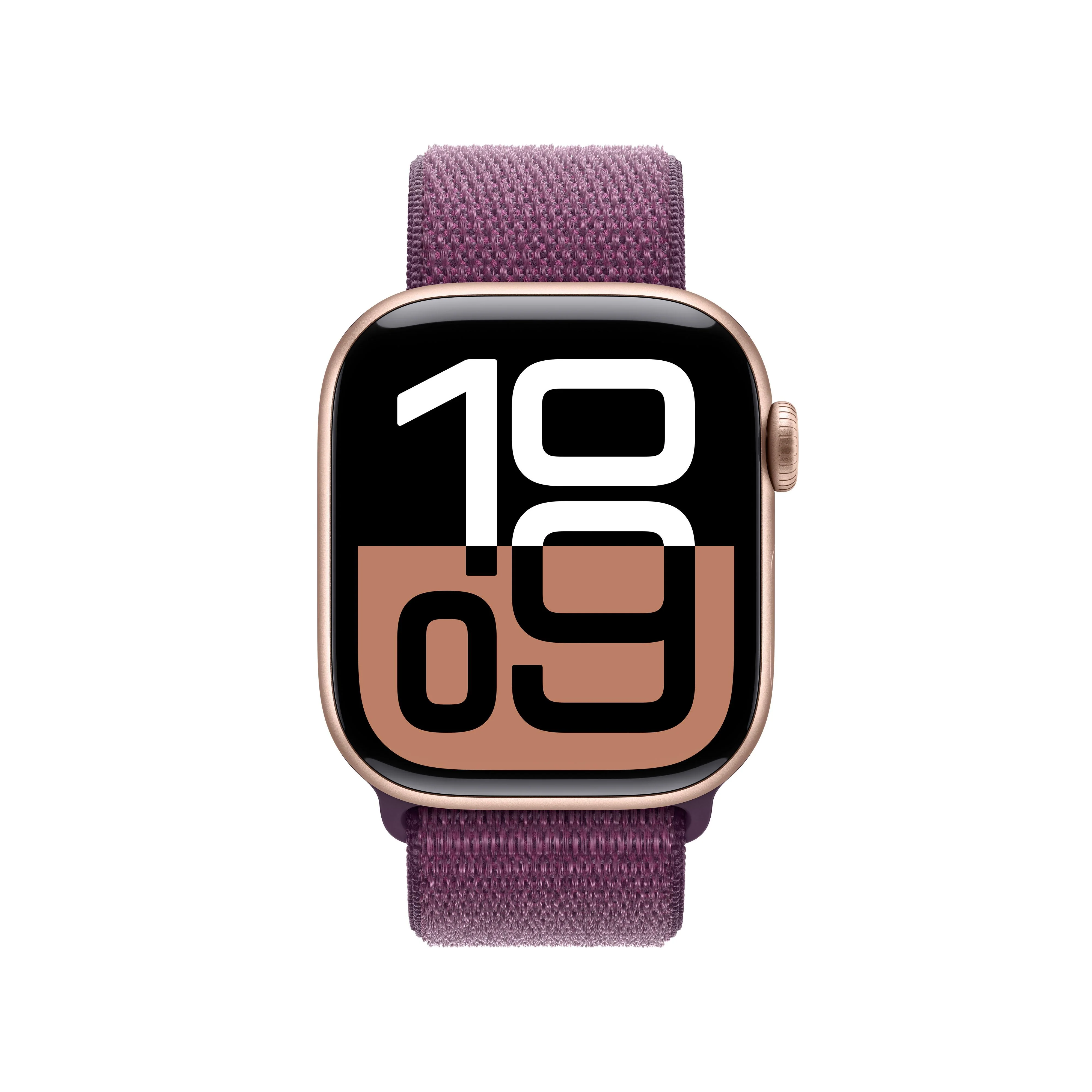 Apple Watch Series 10 GPS + Cellular 42mm Rose Gold Aluminium Case with Plum Sport Loop - Image 2