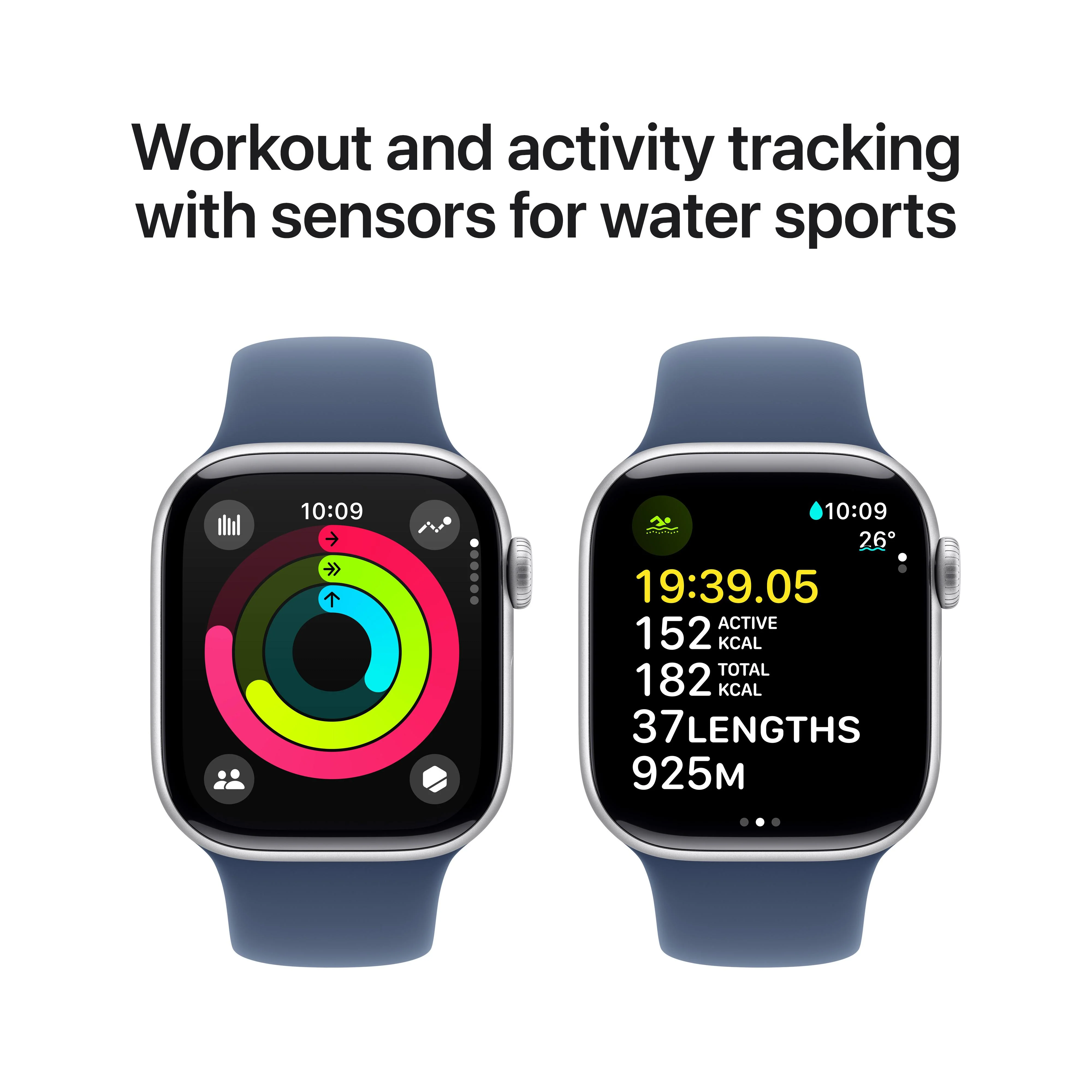 Apple Watch Series 10 GPS 42mm Silver Aluminium Case with Denim Sport Band - M/L - Image 4