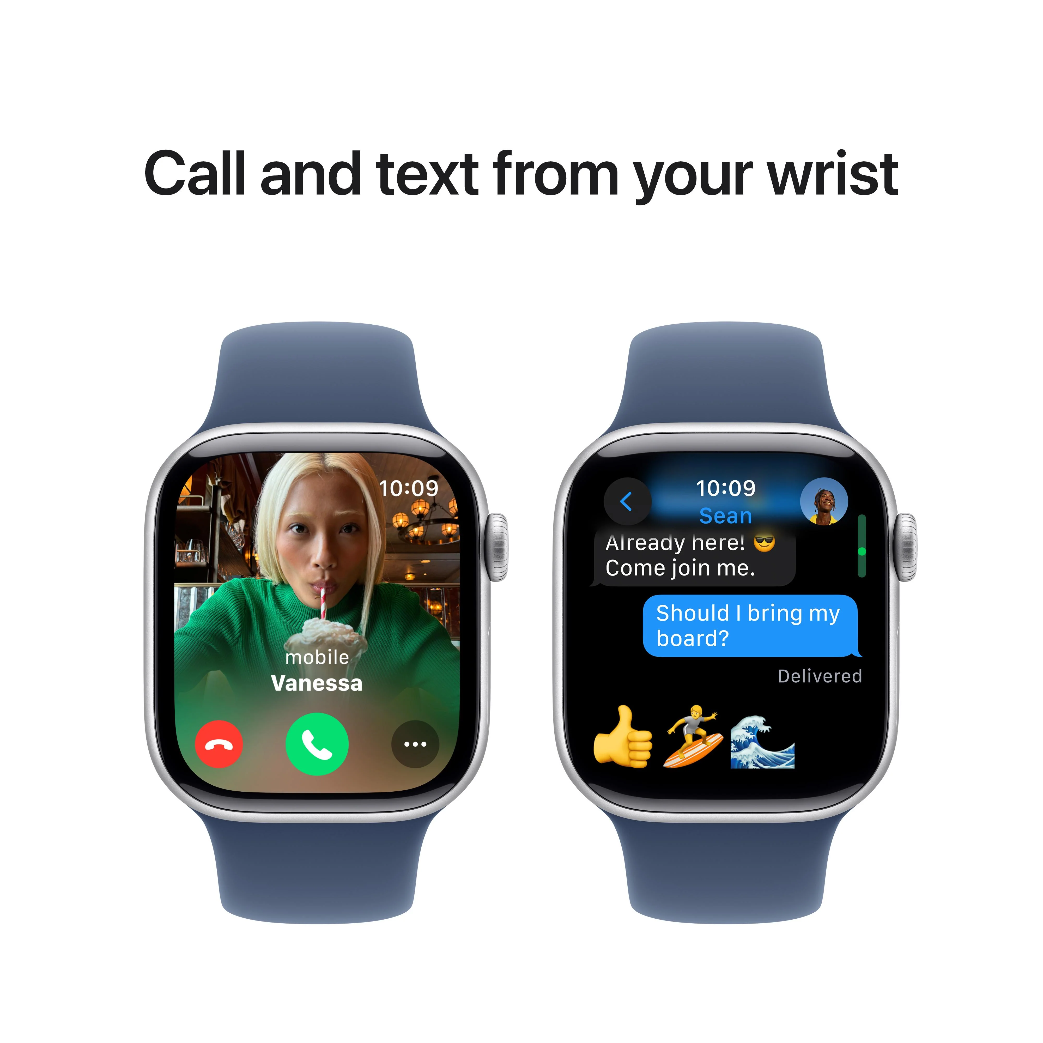 Apple Watch Series 10 GPS 42mm Silver Aluminium Case with Denim Sport Band - M/L - Image 7