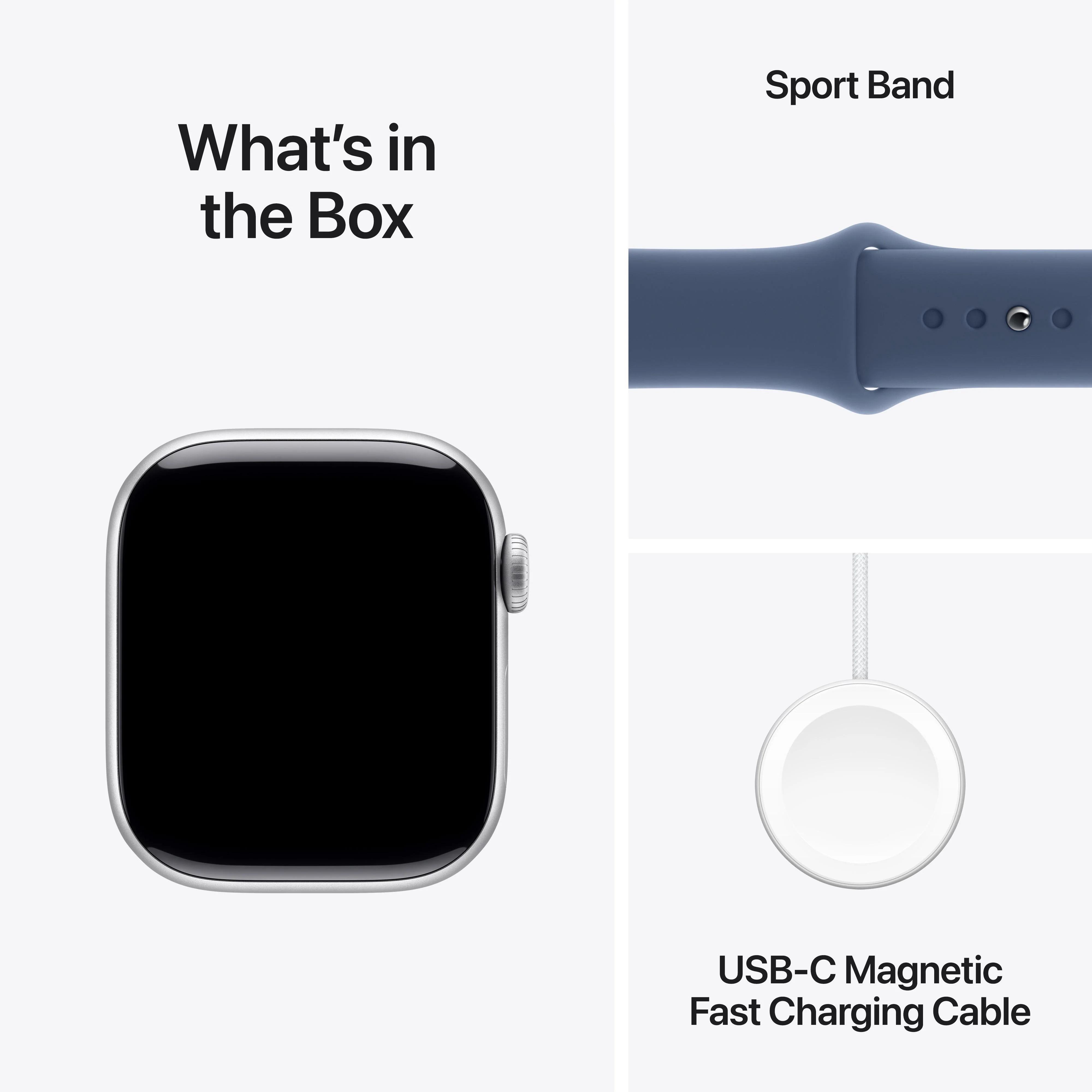 Apple Watch Series 10 GPS 42mm Silver Aluminium Case with Denim Sport Band - M/L - Image 9