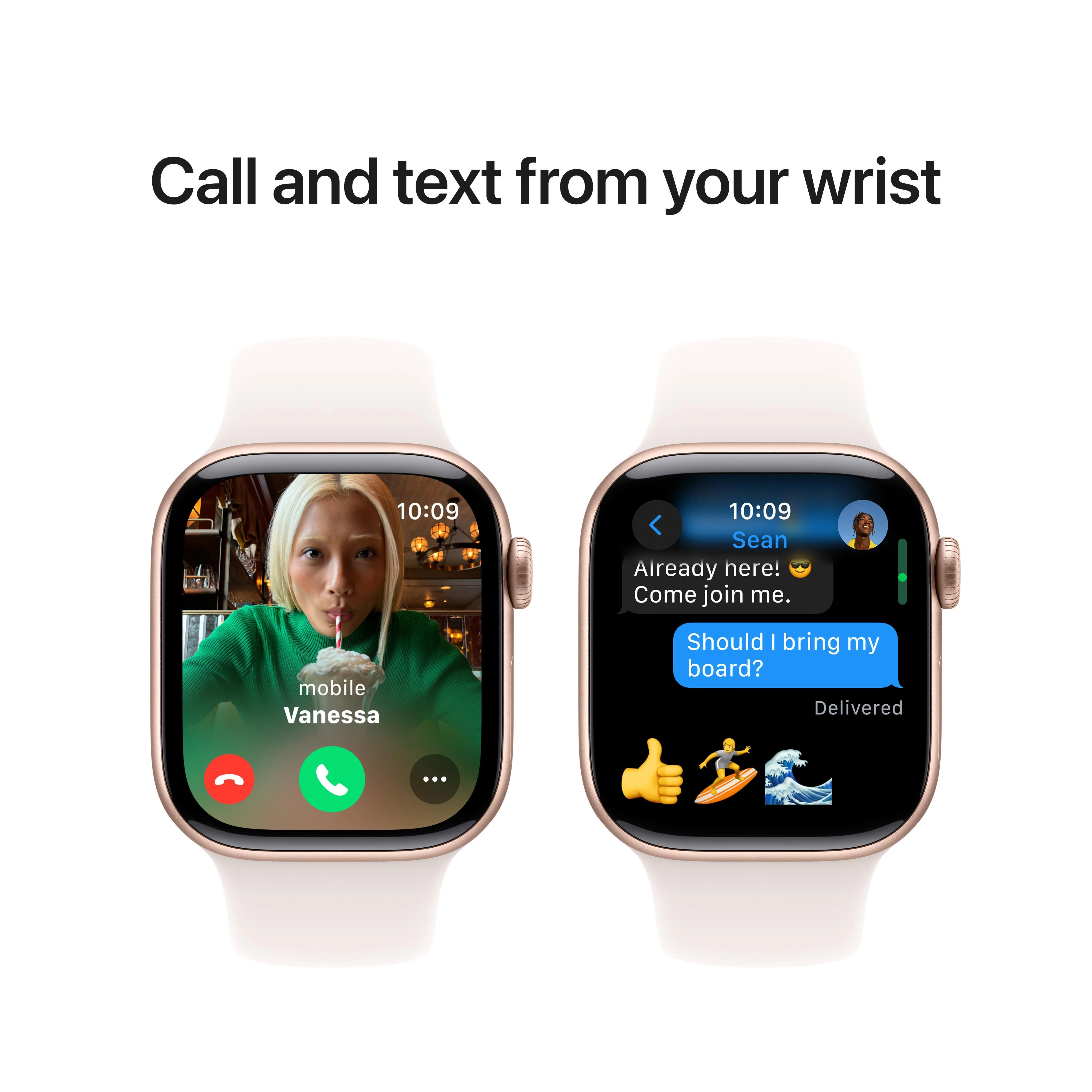 Apple Watch Series 10 GPS 42mm Rose Gold Aluminium Case with Light Blush Sport Band - S/M - Image 7
