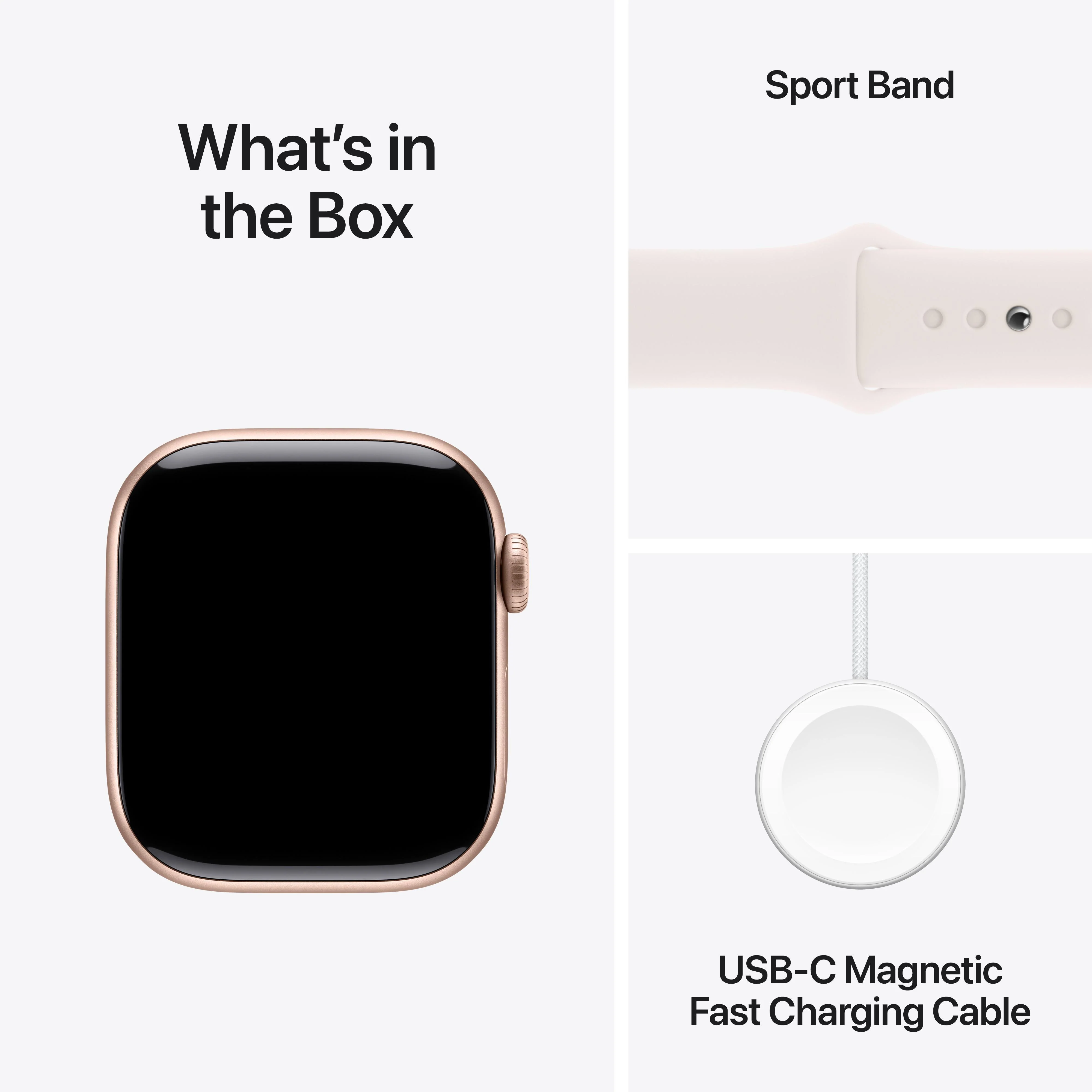 Apple Watch Series 10 GPS 42mm Rose Gold Aluminium Case with Light Blush Sport Band - M/L - Image 9