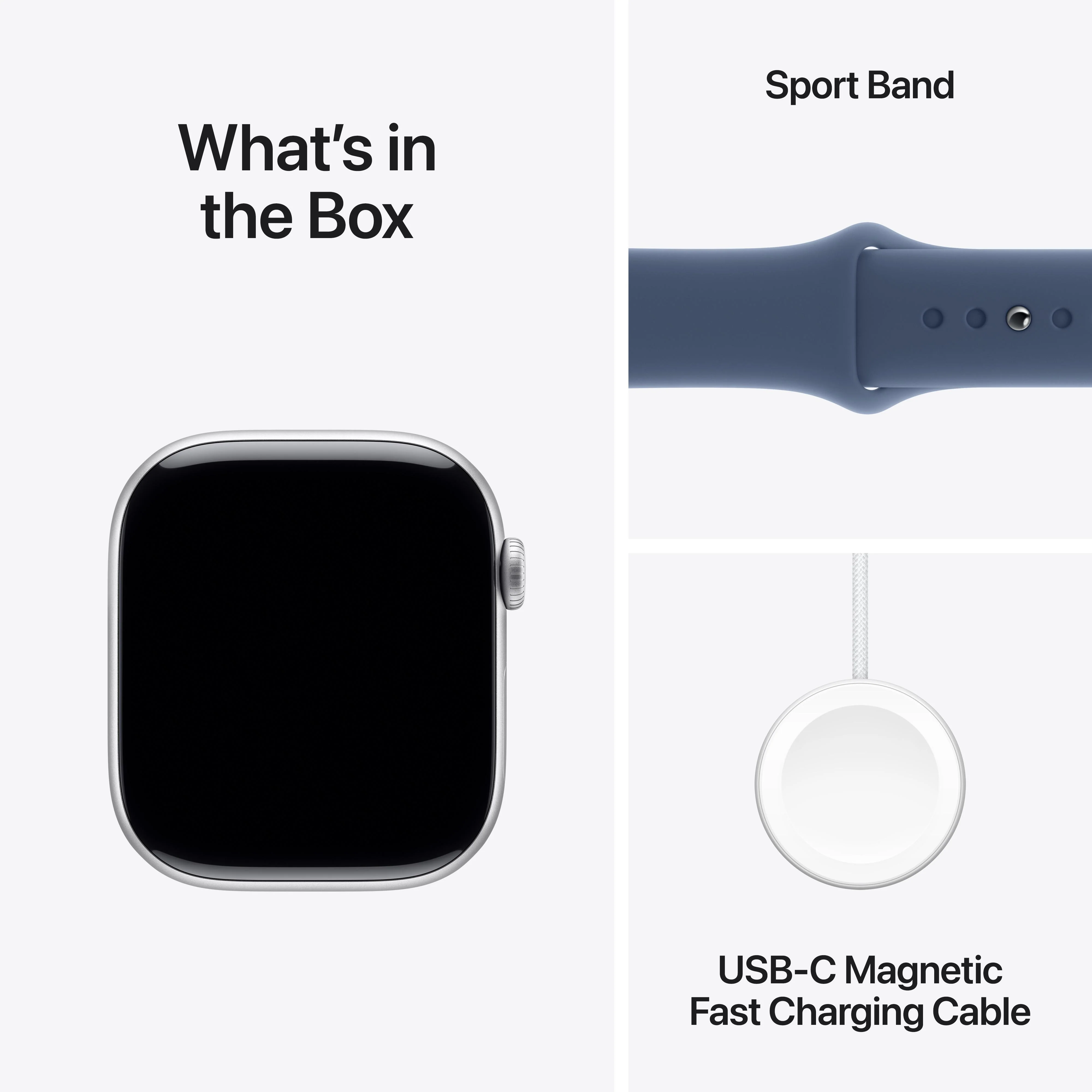 Apple Watch Series 10 GPS 46mm Silver Aluminium Case with Denim Sport Band - S/M - Image 9