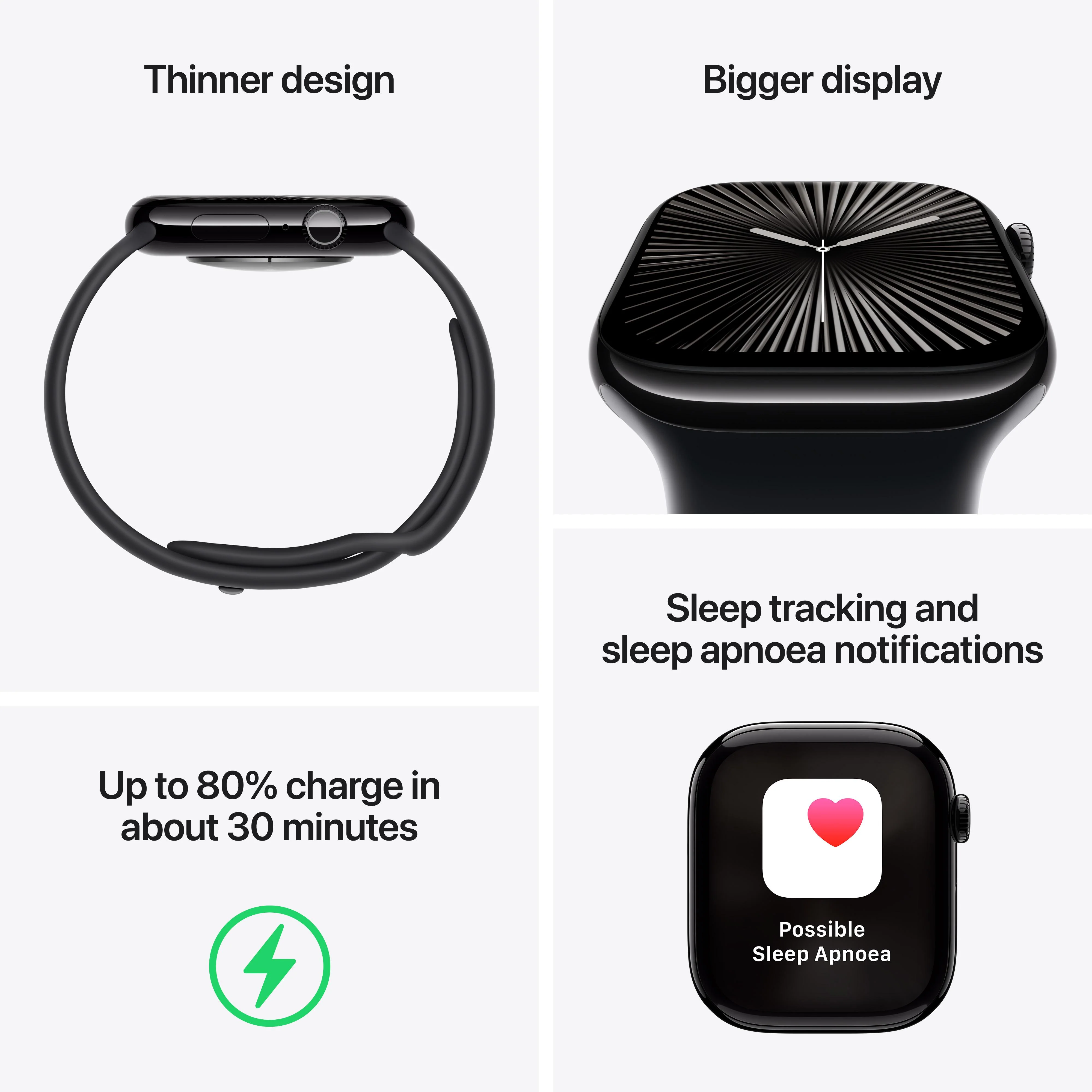 Apple Watch Series 10 GPS 46mm Rose Gold Aluminium Case with Plum Sport Loop - Image 3