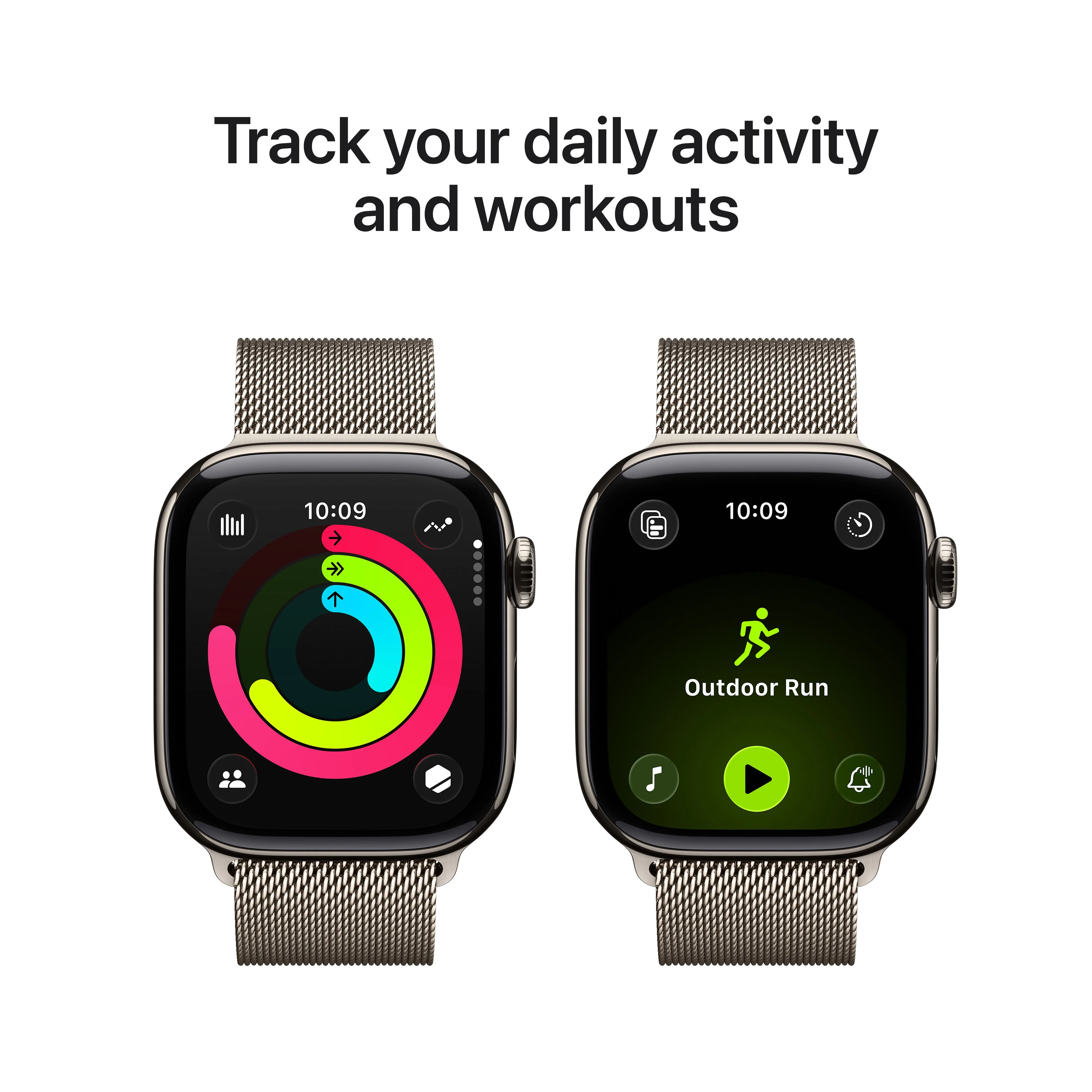 Apple Watch Series 11 GPS + Cellular 42mm Natural Titanium Case with Natural Milanese Loop - Image 4