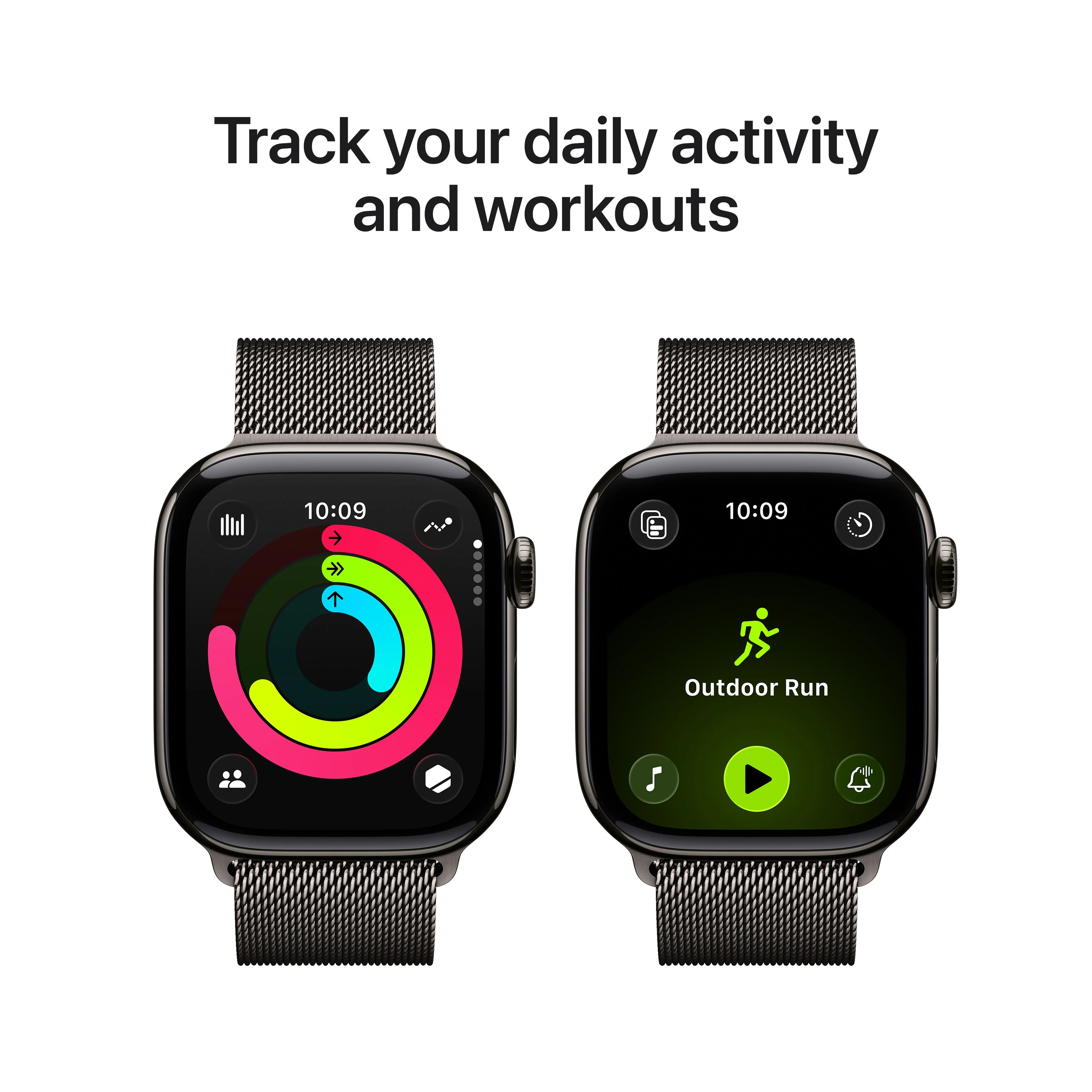 Apple Watch Series 11 GPS + Cellular 42mm Slate Titanium Case with Slate Milanese Loop - Image 4