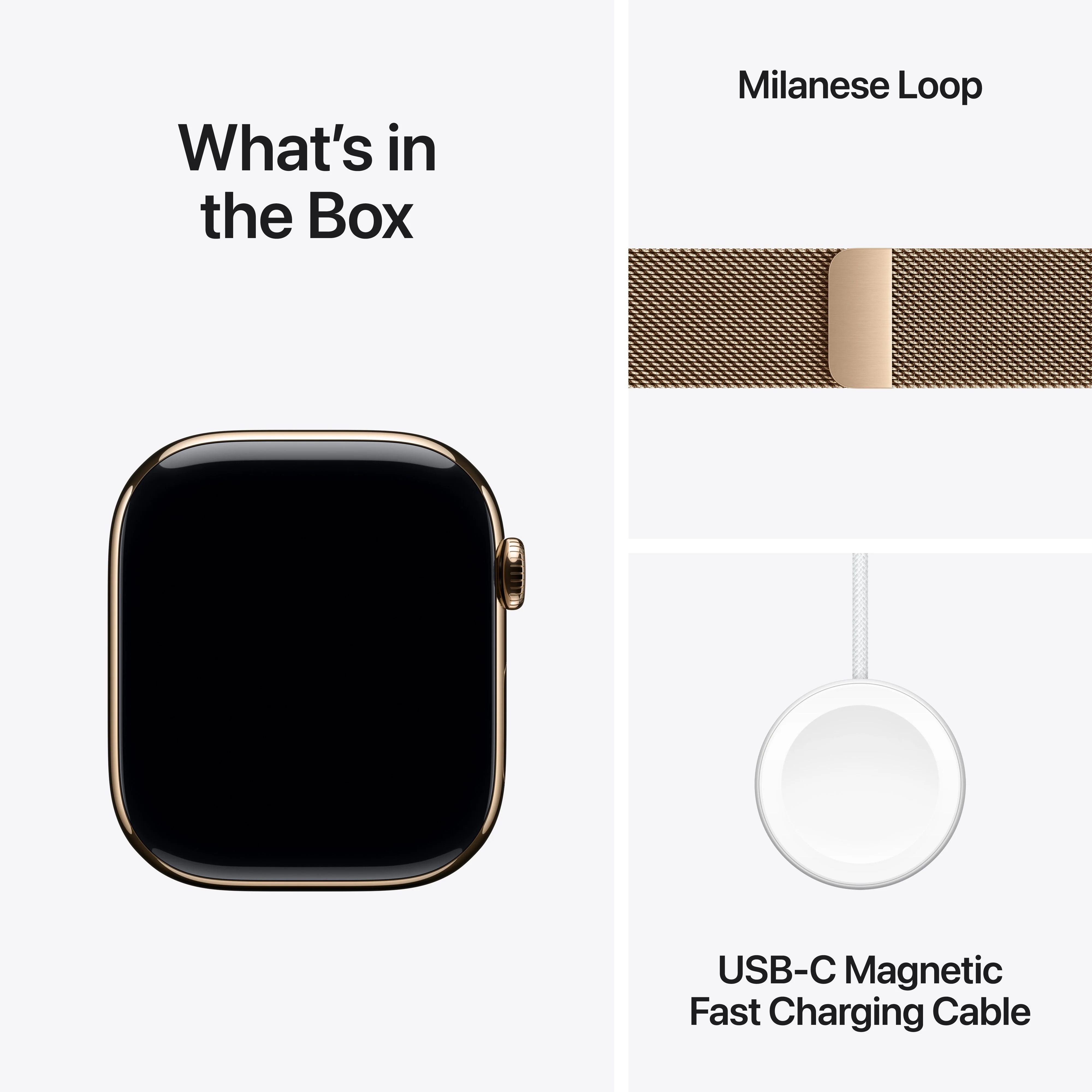 Apple Watch Series 11 GPS + Cellular 46mm Gold Titanium Case with Gold Milanese Loop - S/M - Image 8