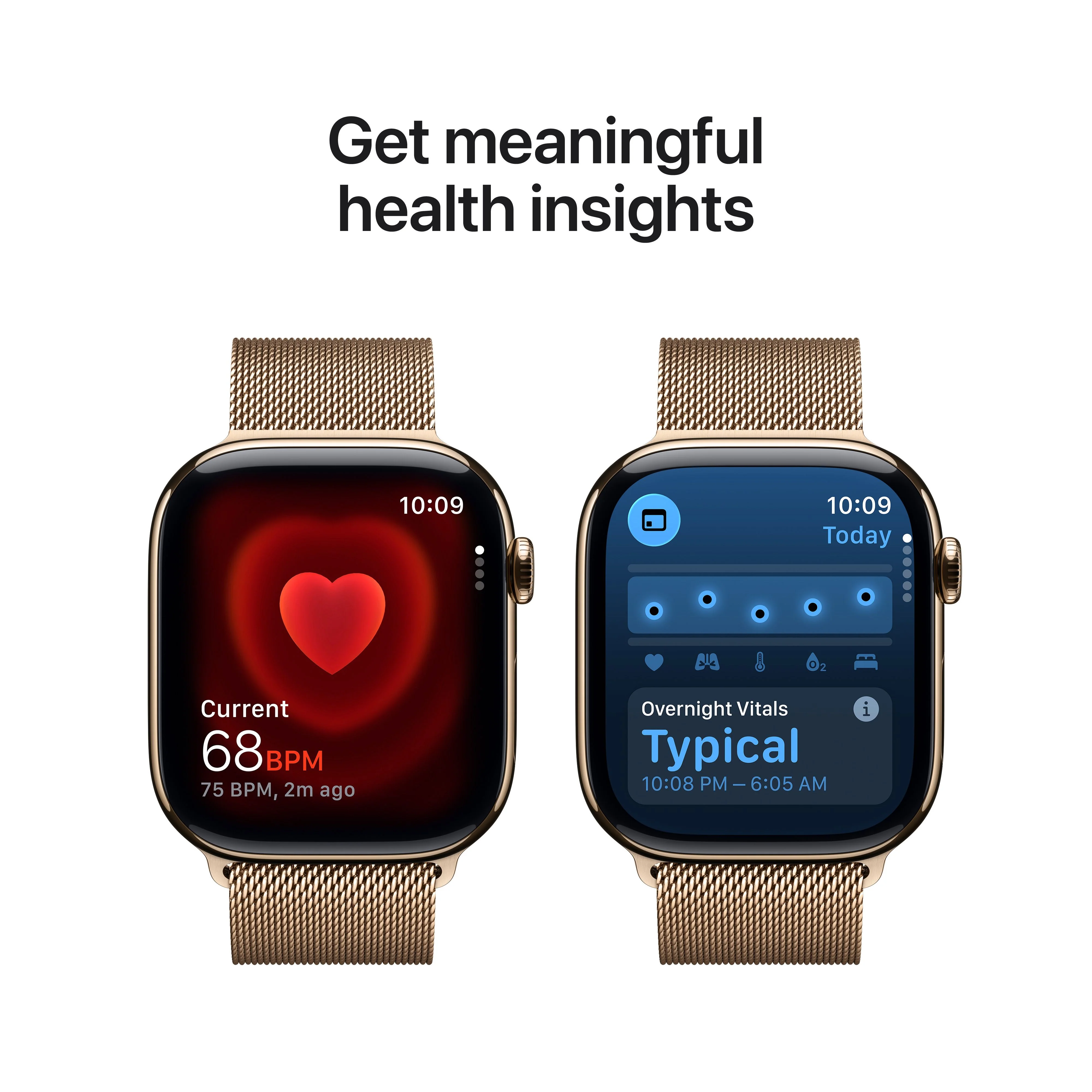Apple Watch Series 11 GPS + Cellular 46mm Gold Titanium Case with Gold Milanese Loop - M/L - Image 5