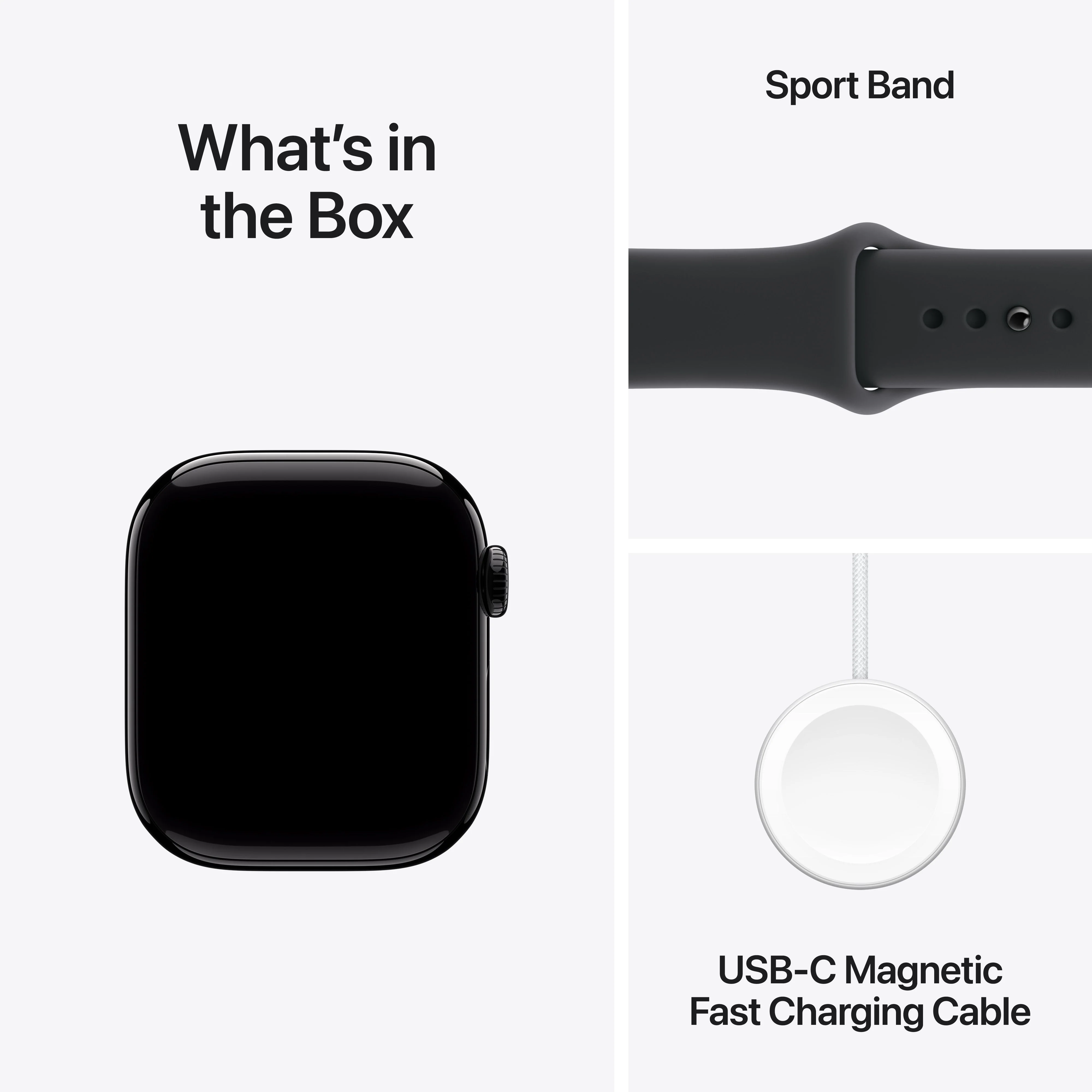 Apple Watch Series 11 GPS 42mm Jet Black Aluminium Case with Black Sport Band - M/L - Image 8