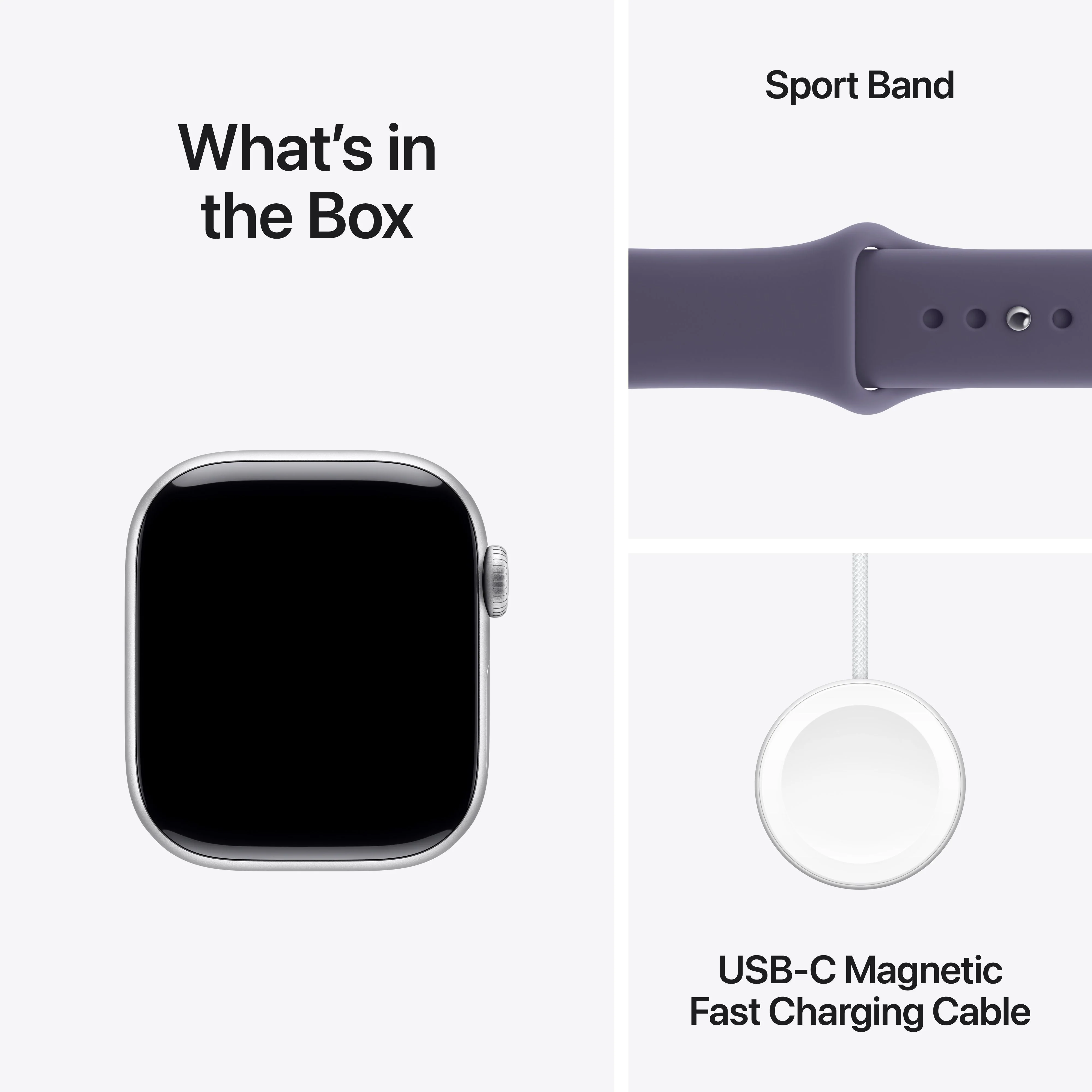 Apple Watch Series 11 GPS + Cellular 42mm Silver Aluminium Case with Purple Fog Sport Band - S/M - Image 8