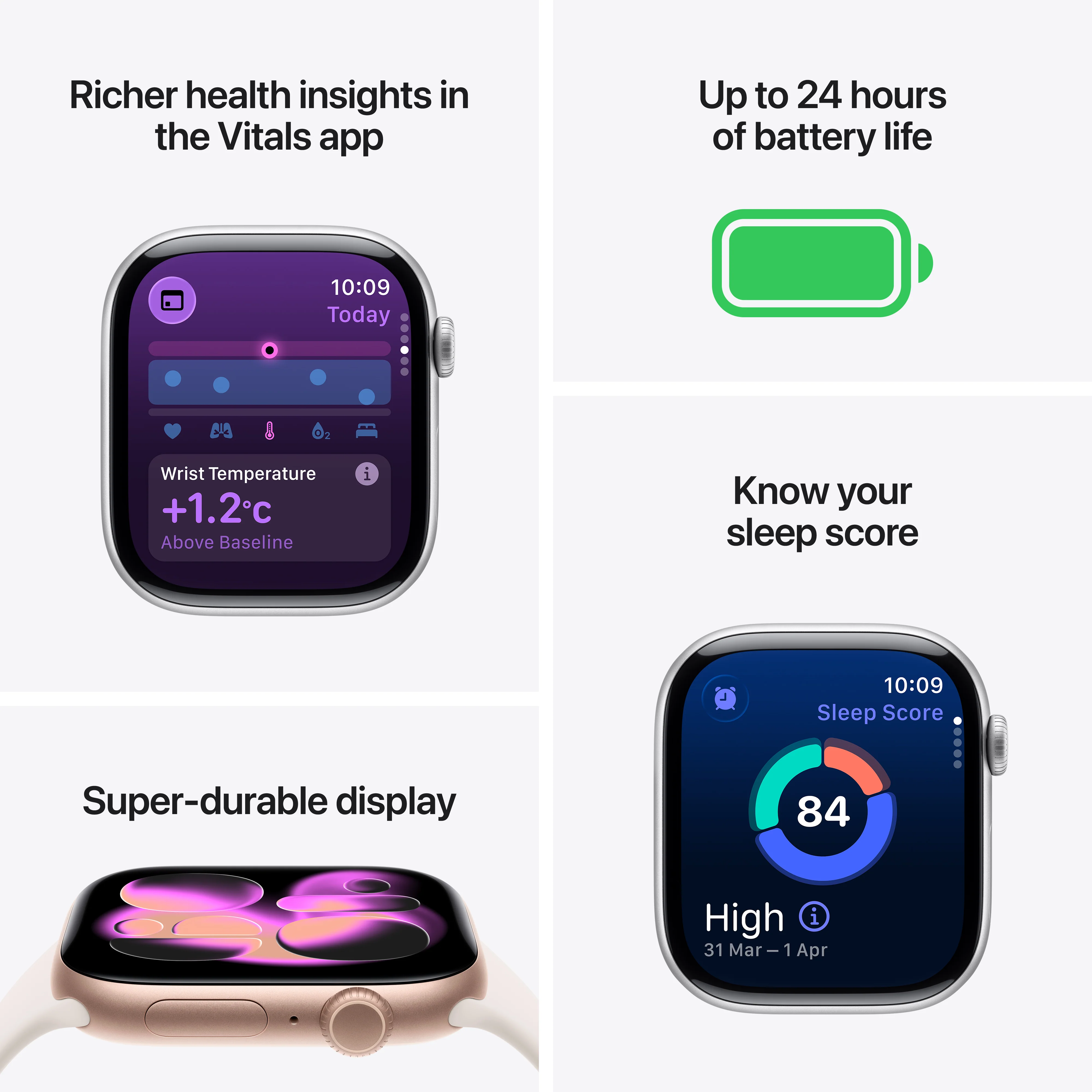 Apple Watch Series 11 GPS + Cellular 42mm Natural Titanium Case with Stone Grey Sport Band - M/L - Image 3