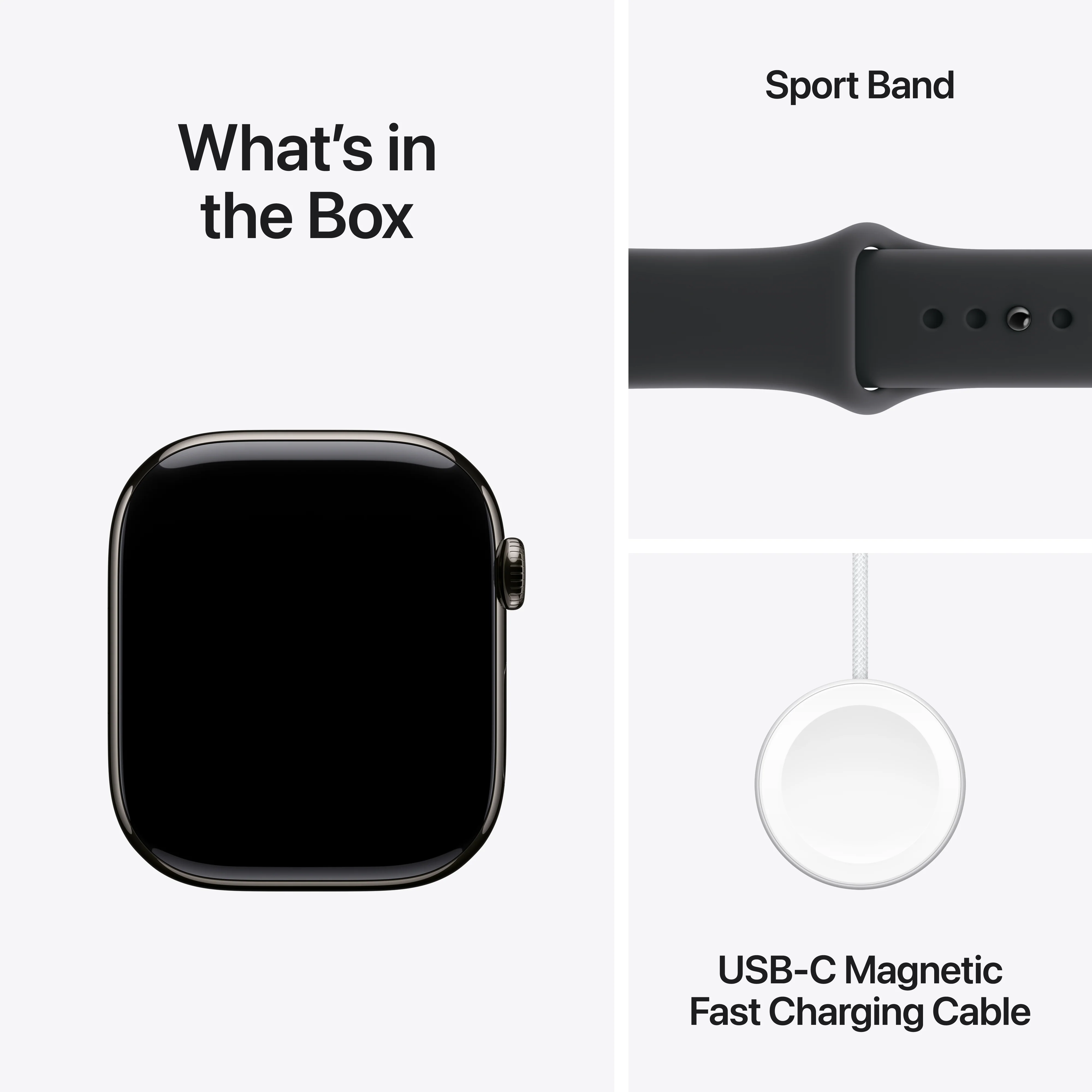 Apple Watch Series 11 GPS + Cellular 42mm Slate Titanium Case with Black Sport Band - S/M - Image 8