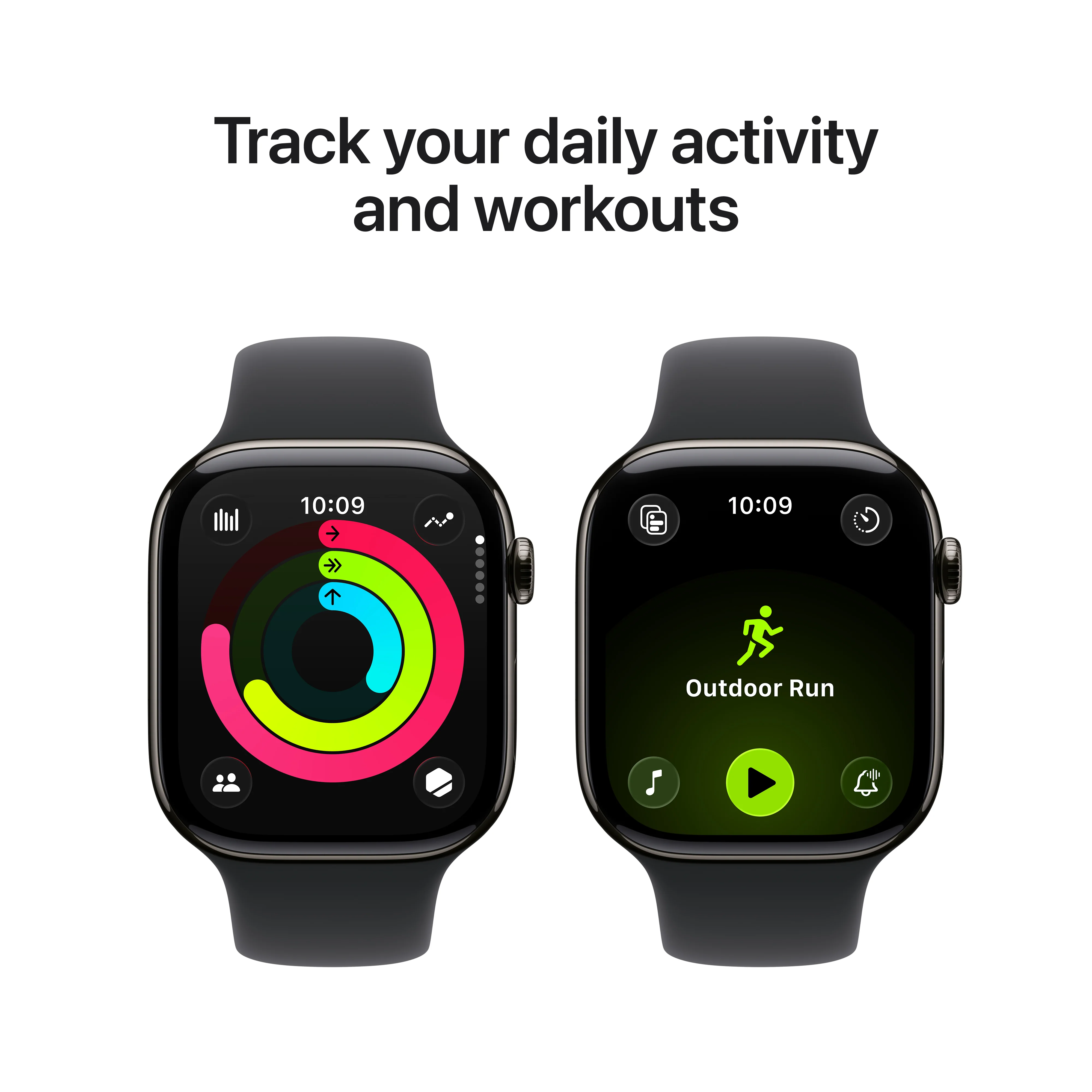 Apple Watch Series 11 GPS + Cellular 42mm Slate Titanium Case with Black Sport Band - M/L - Image 4