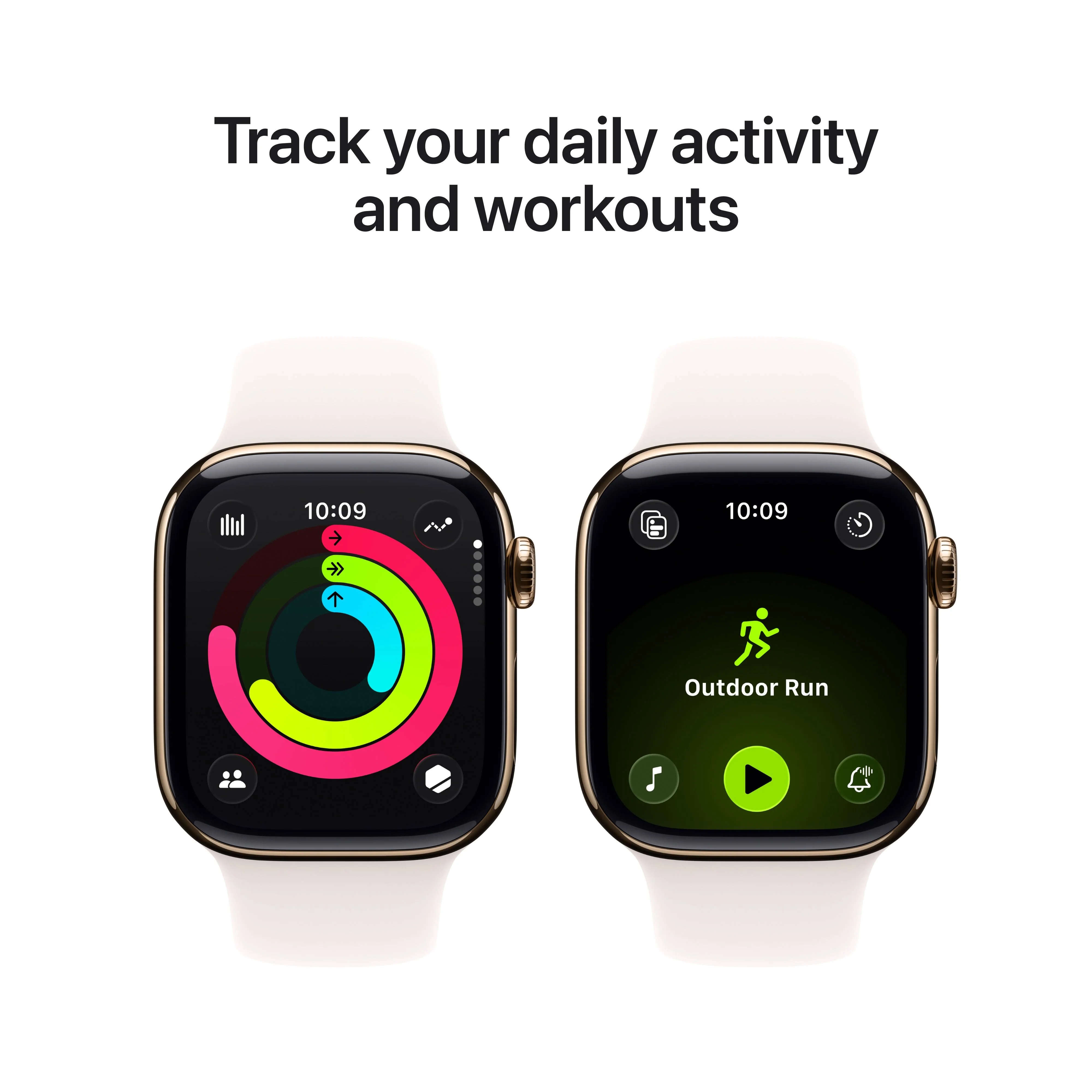 Apple Watch Series 11 GPS + Cellular 42mm Gold Titanium Case with Light Blush Sport Band - M/L - Image 4
