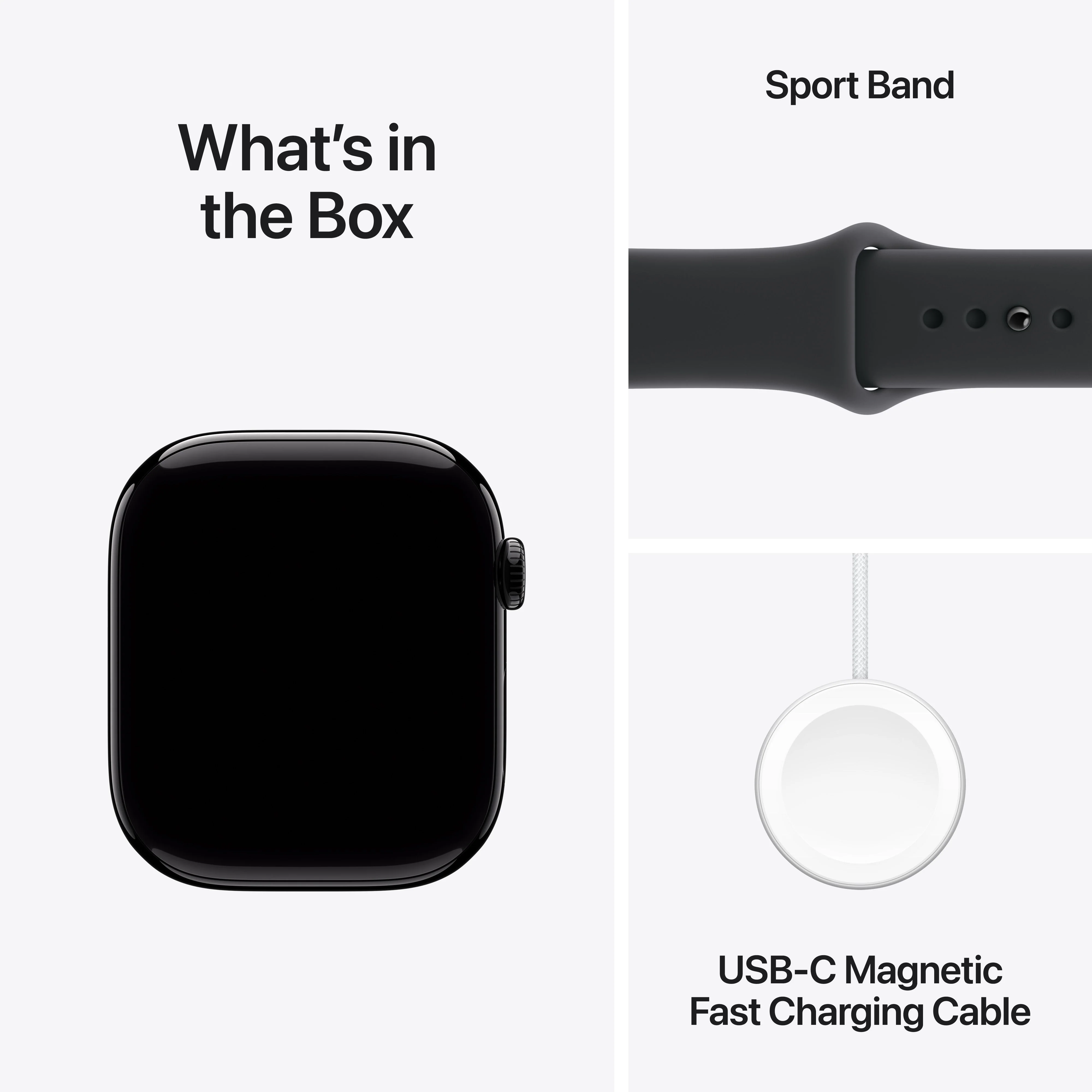 Apple Watch Series 11 GPS + Cellular 46mm Jet Black Aluminium Case with Black Sport Band - M/L - Image 8
