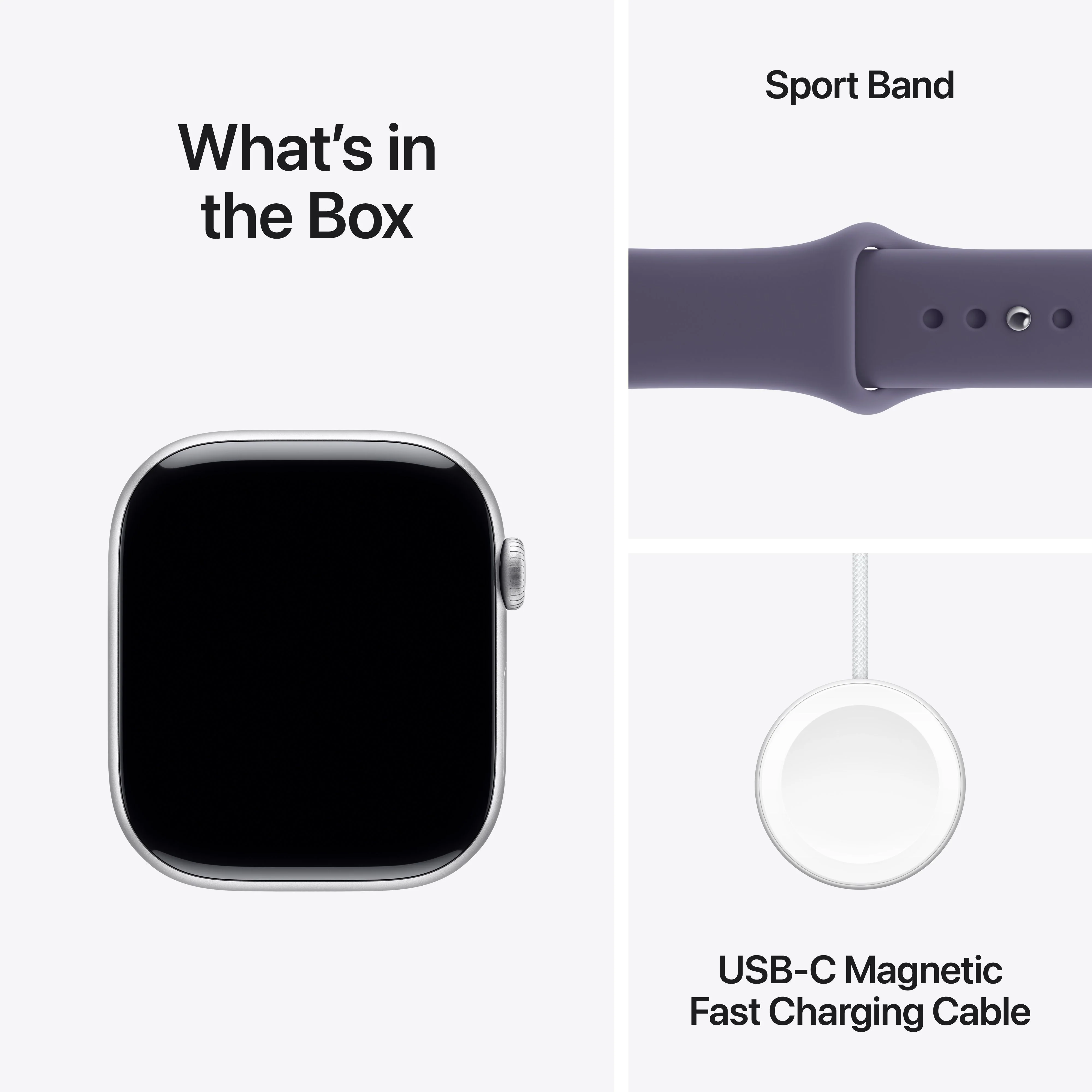 Apple Watch Series 11 GPS + Cellular 46mm Silver Aluminium Case with Purple Fog Sport Band - S/M - Image 8