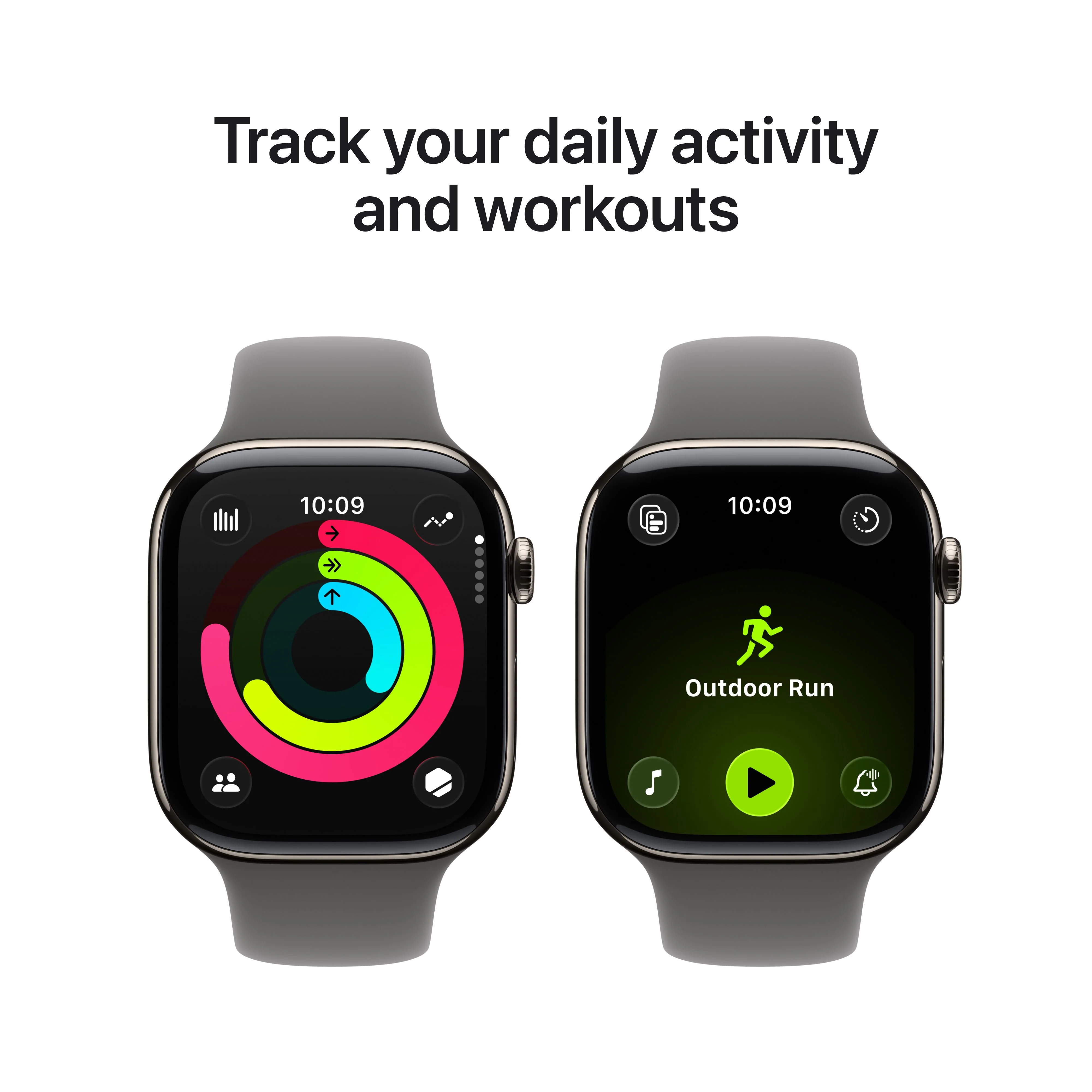 Apple Watch Series 11 GPS + Cellular 46mm Natural Titanium Case with Stone Grey Sport Band - S/M - Image 4