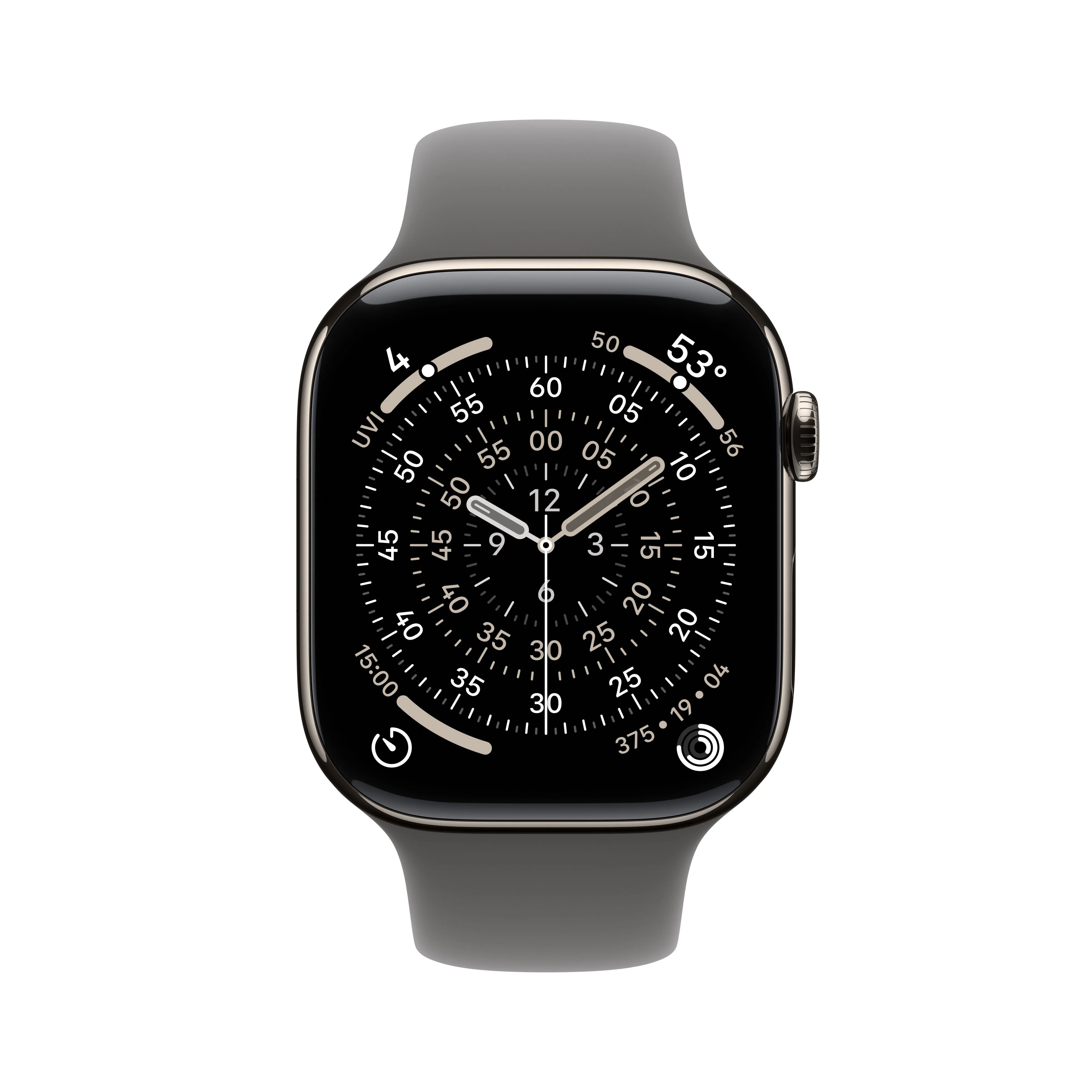 Apple Watch Series 11 GPS + Cellular 46mm Natural Titanium Case with Stone Grey Sport Band - M/L - Image 2